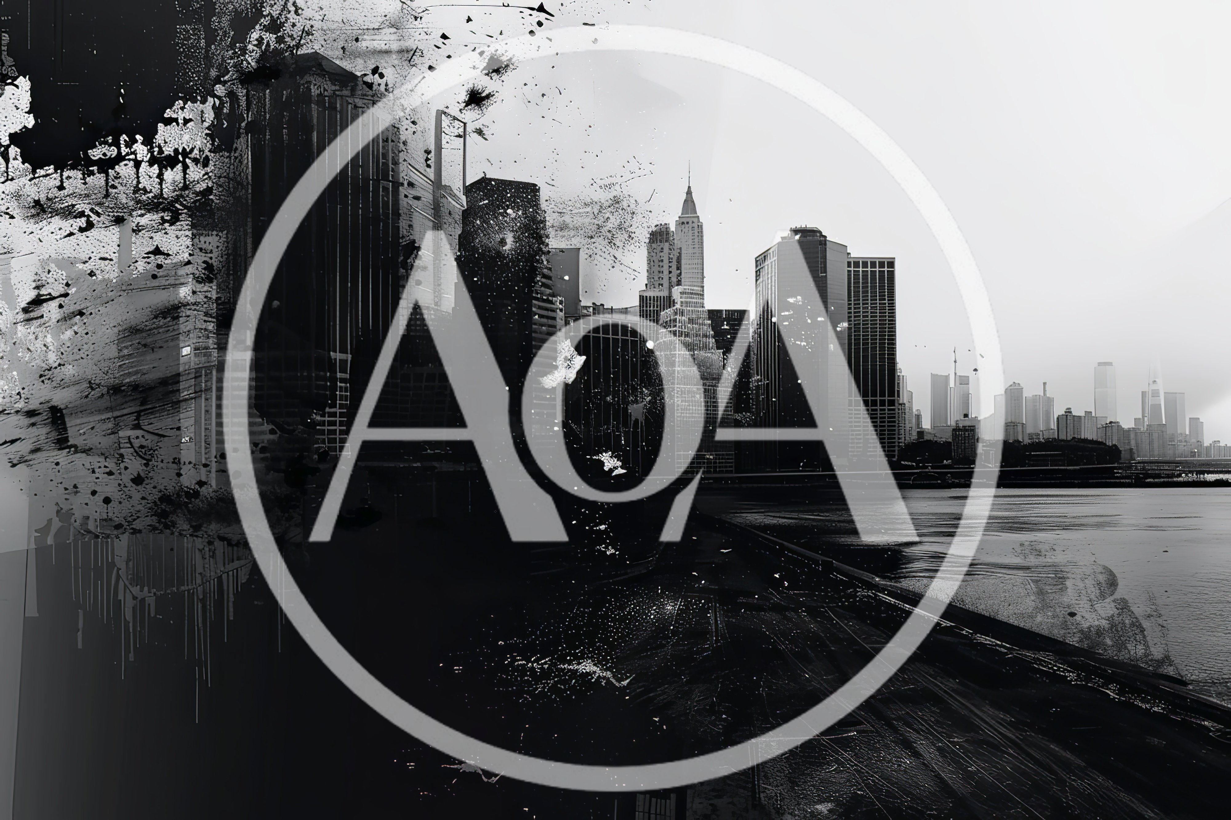 Abstract Black And White Cityscape Skyline Illustration
