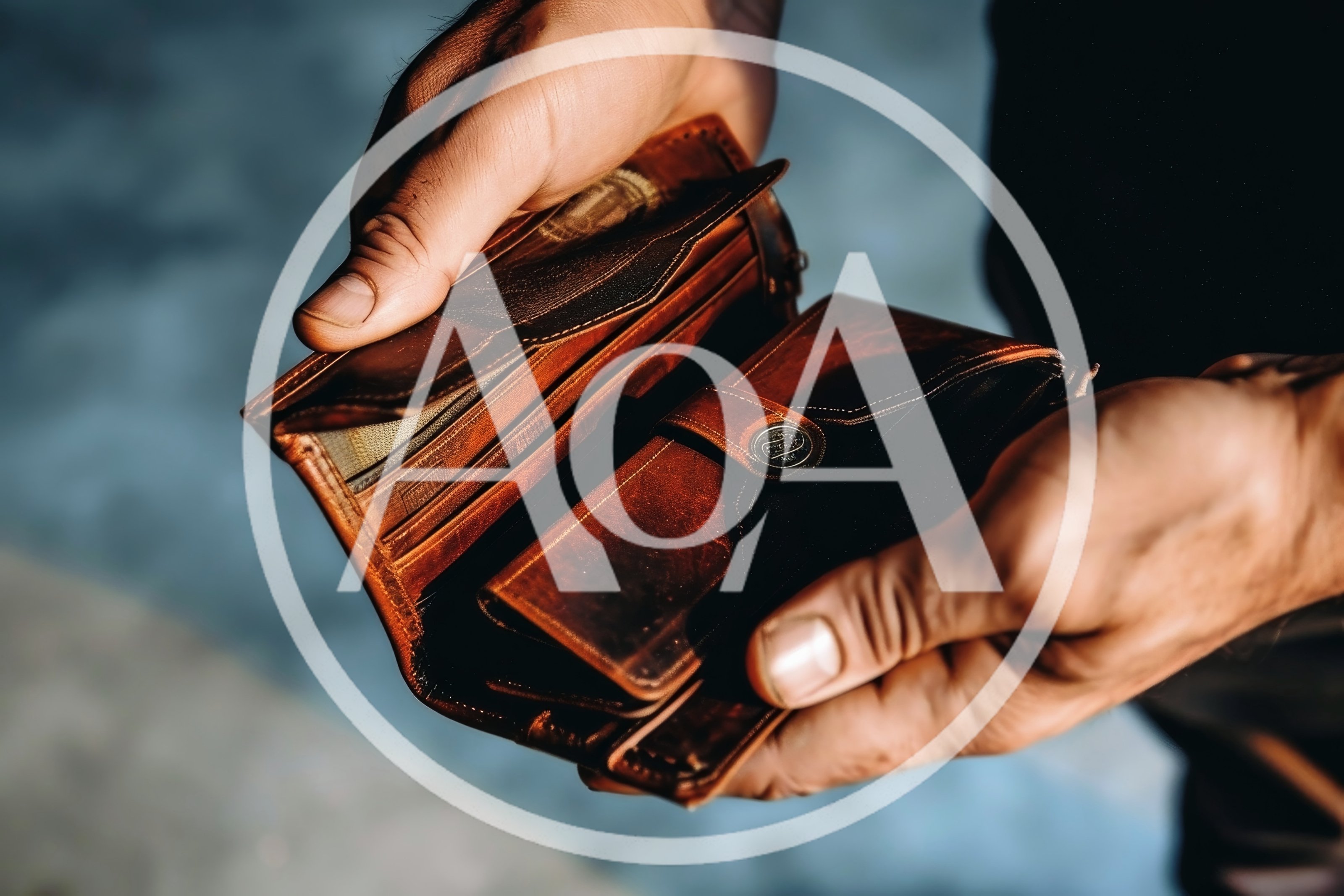 Person Holding An Open Brown Leather Wallet