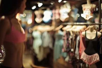 Woman Shopping For Lingerie In A Boutique