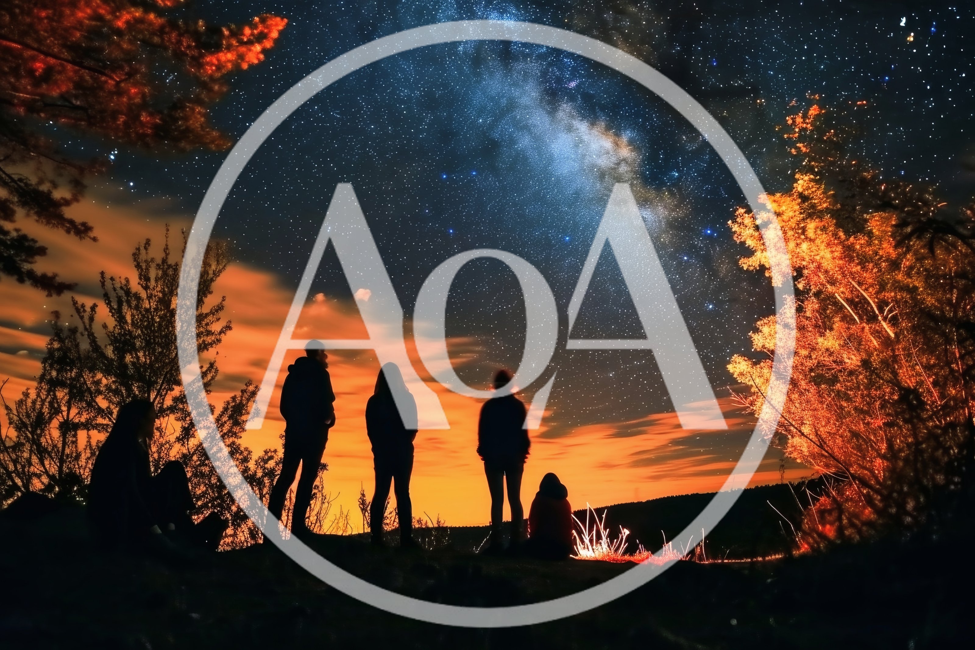 Group Of Friends Stargazing Under The Milky Way