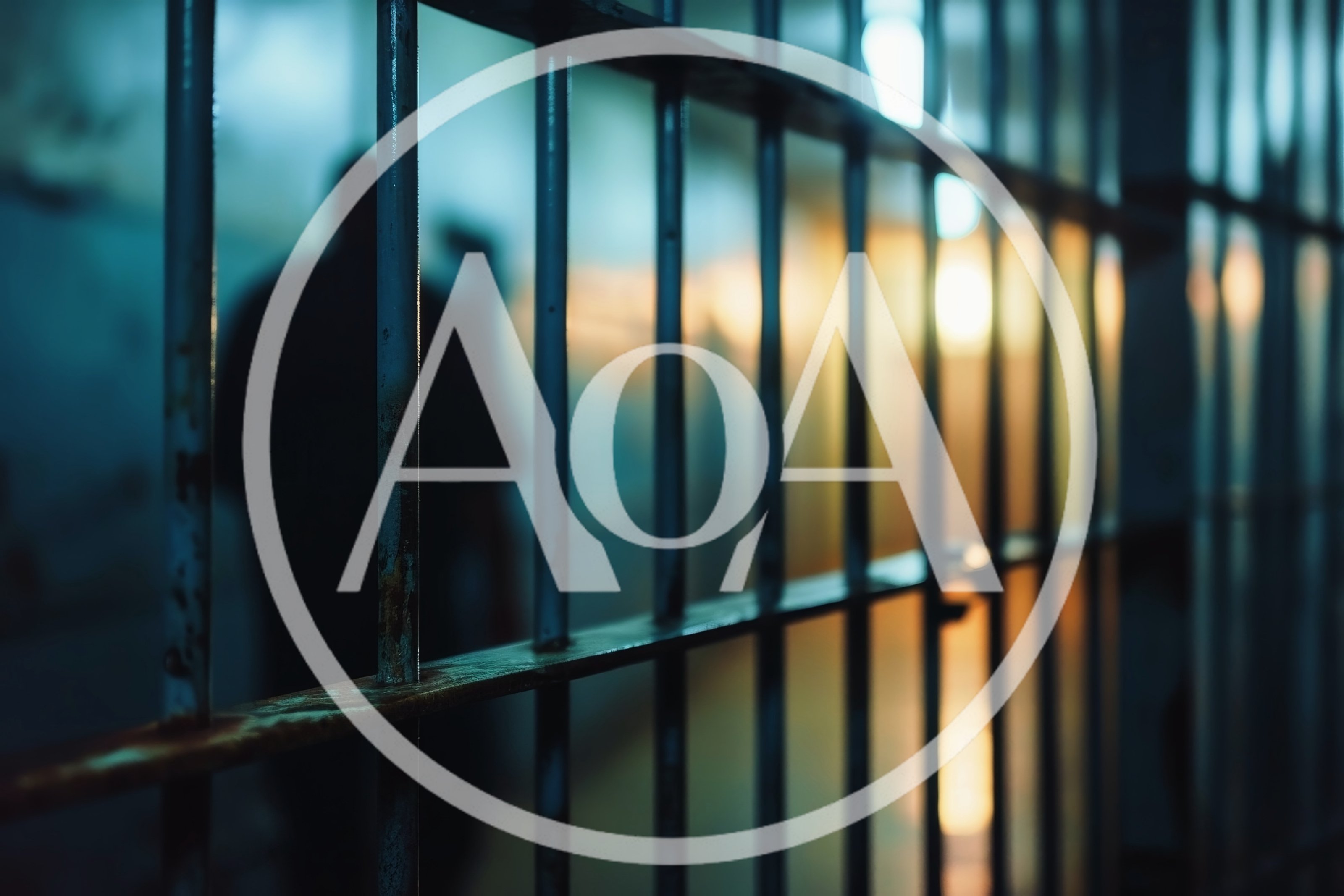 Silhouette Of A Prisoner Behind Metal Jail Bars