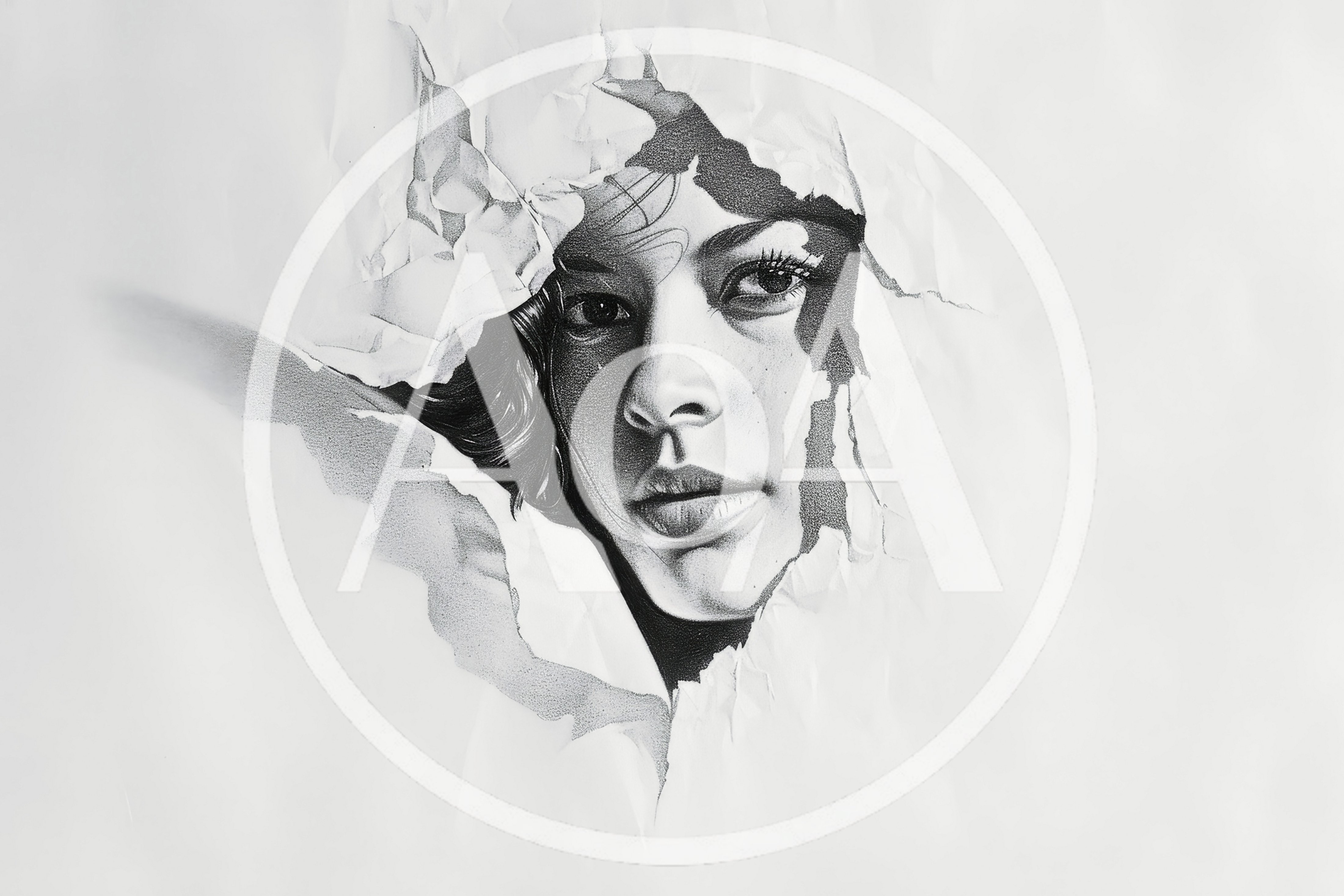 Hyperrealistic Pencil Drawing Of A Woman Emerging From Paper