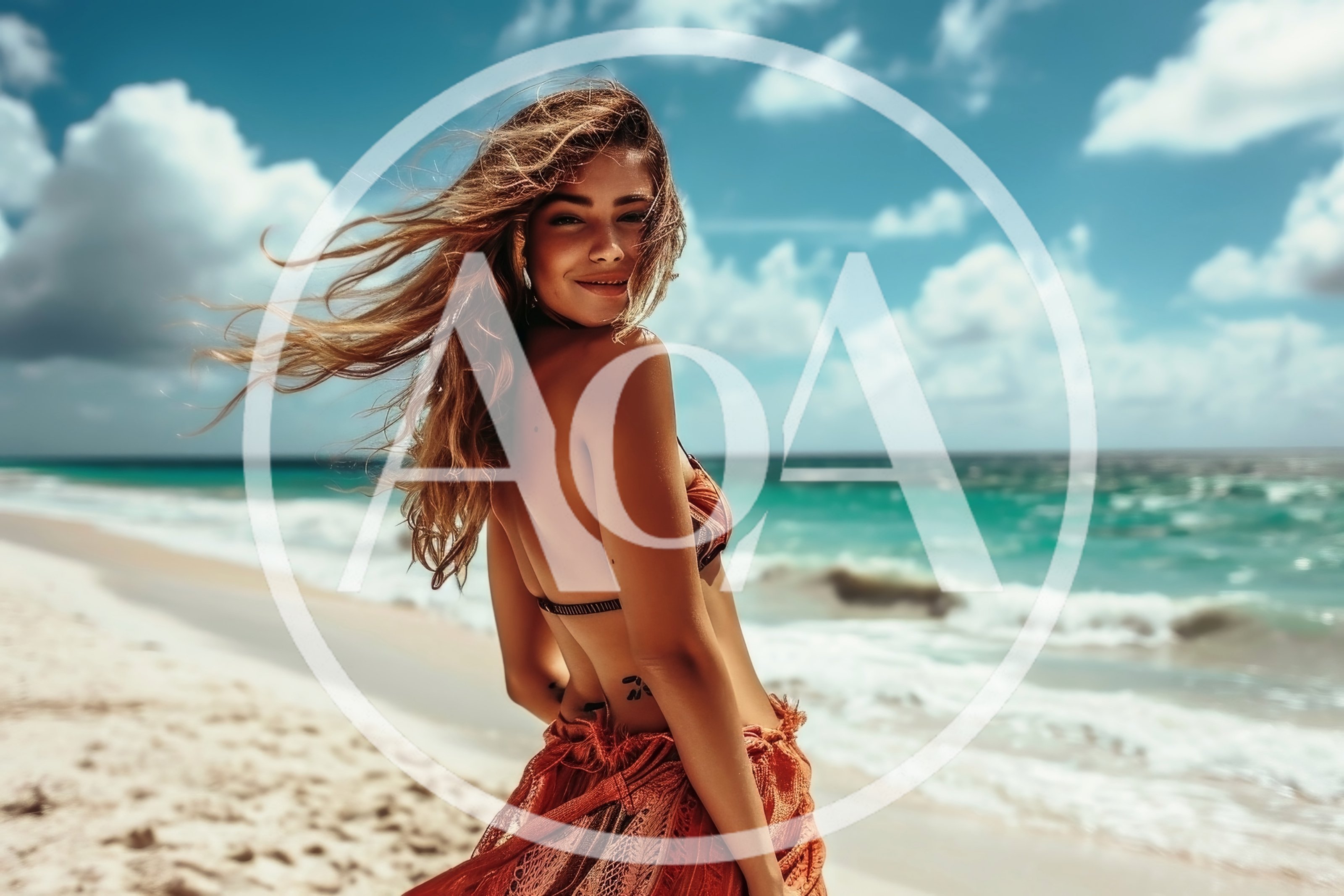 Young Woman Posing On A Tropical Beach