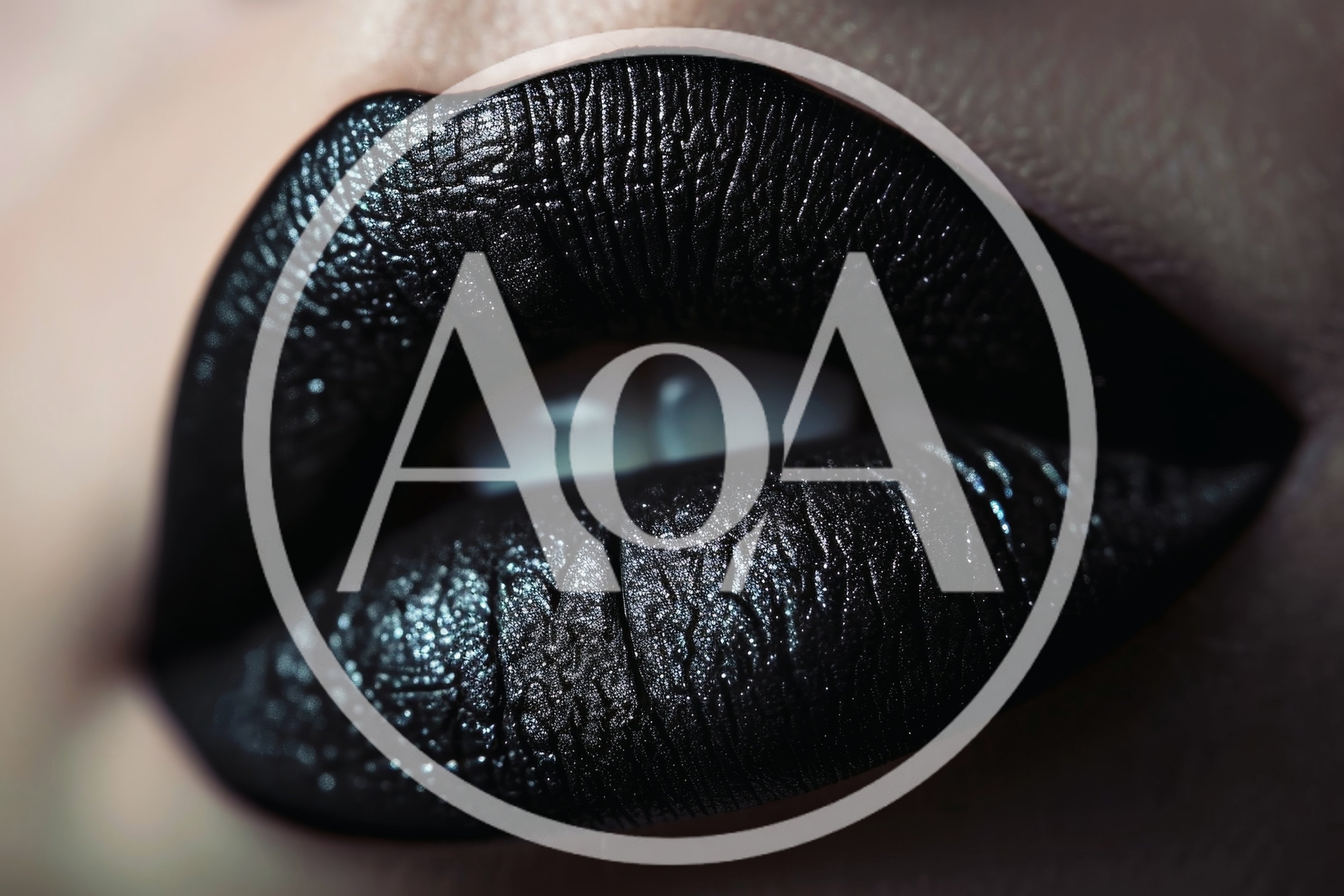Close Up Of Lips With Black Metallic Lipstick