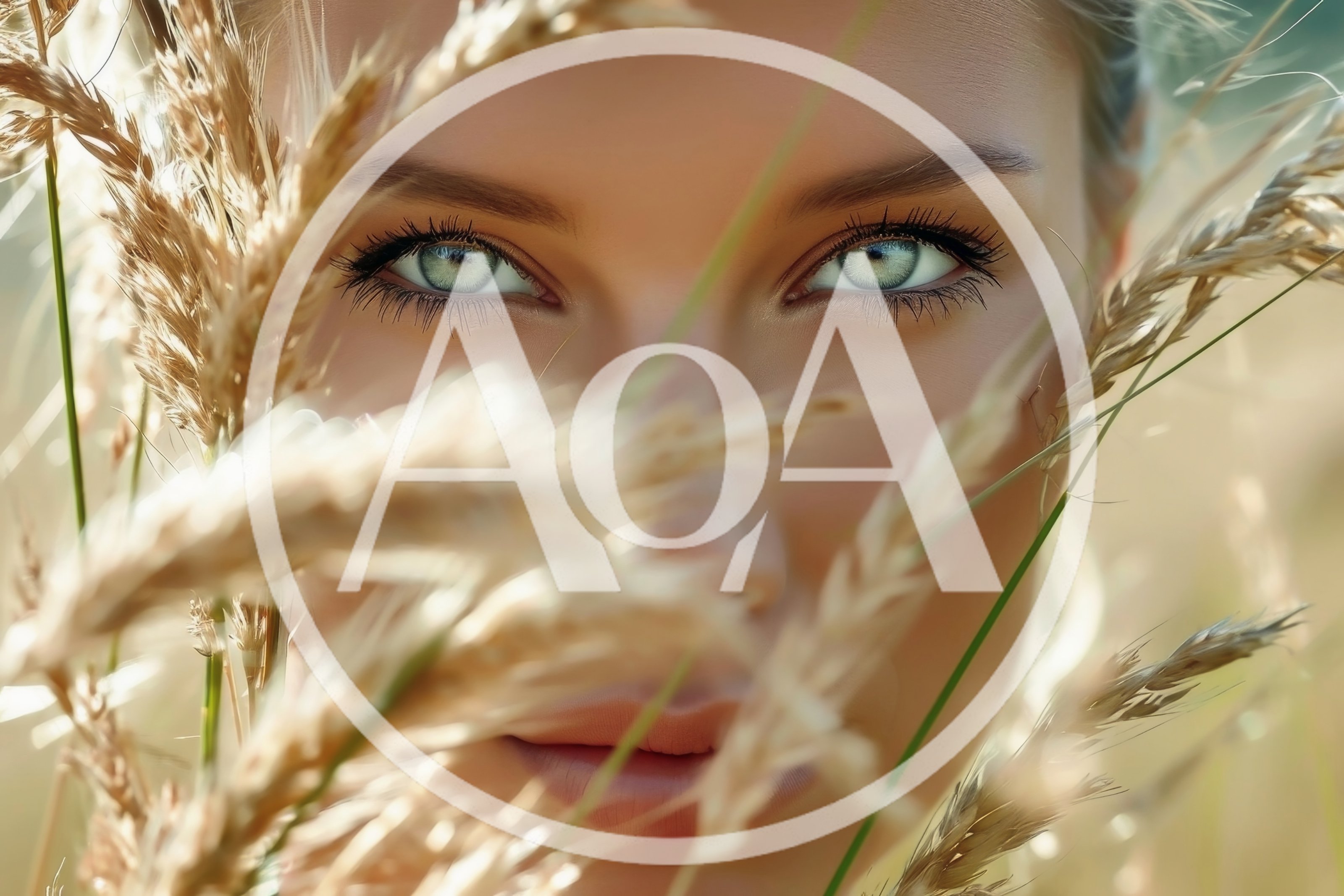 Close Up Portrait Of A Woman In Wheat Field