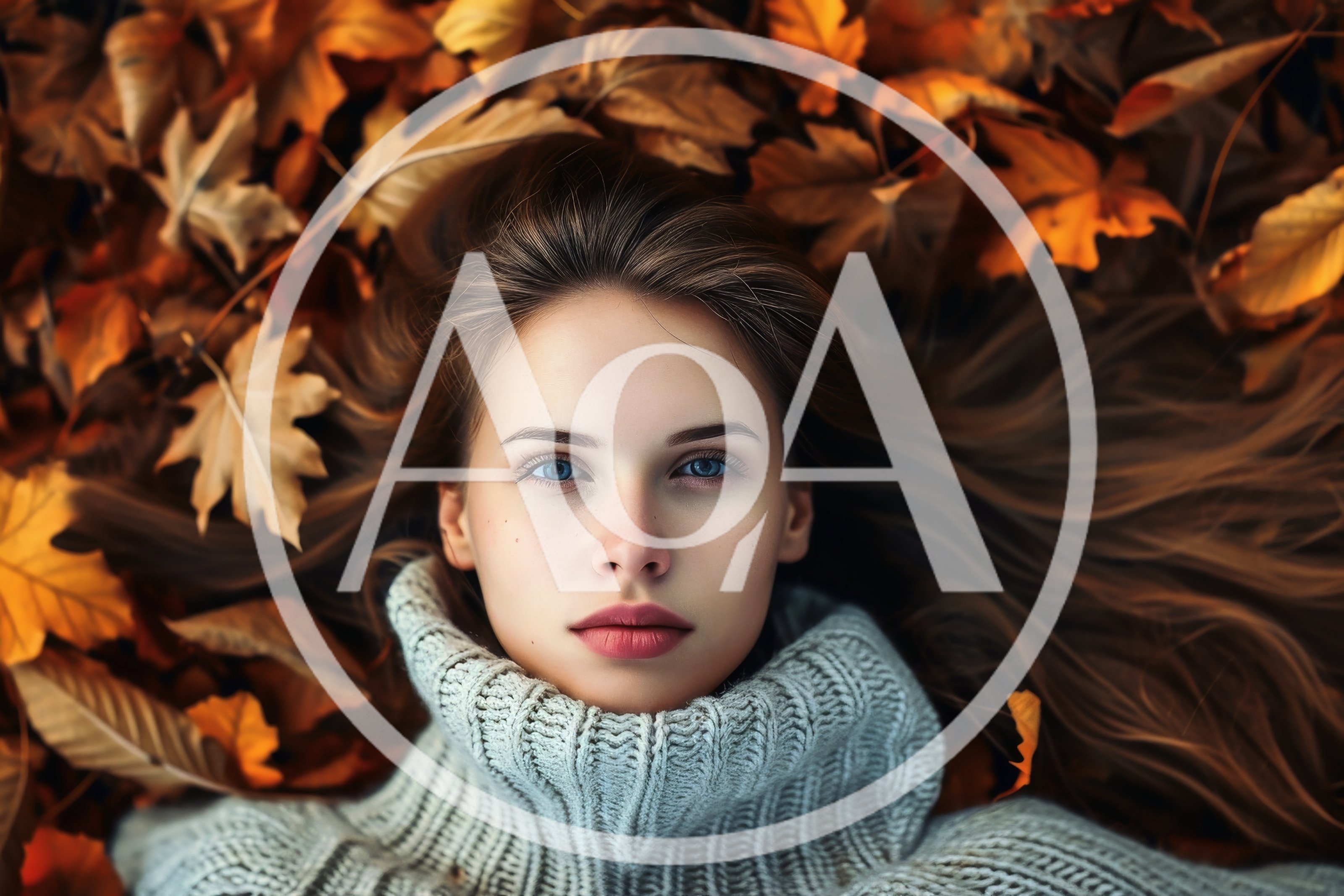 Young Woman Lying In Autumn Leaves