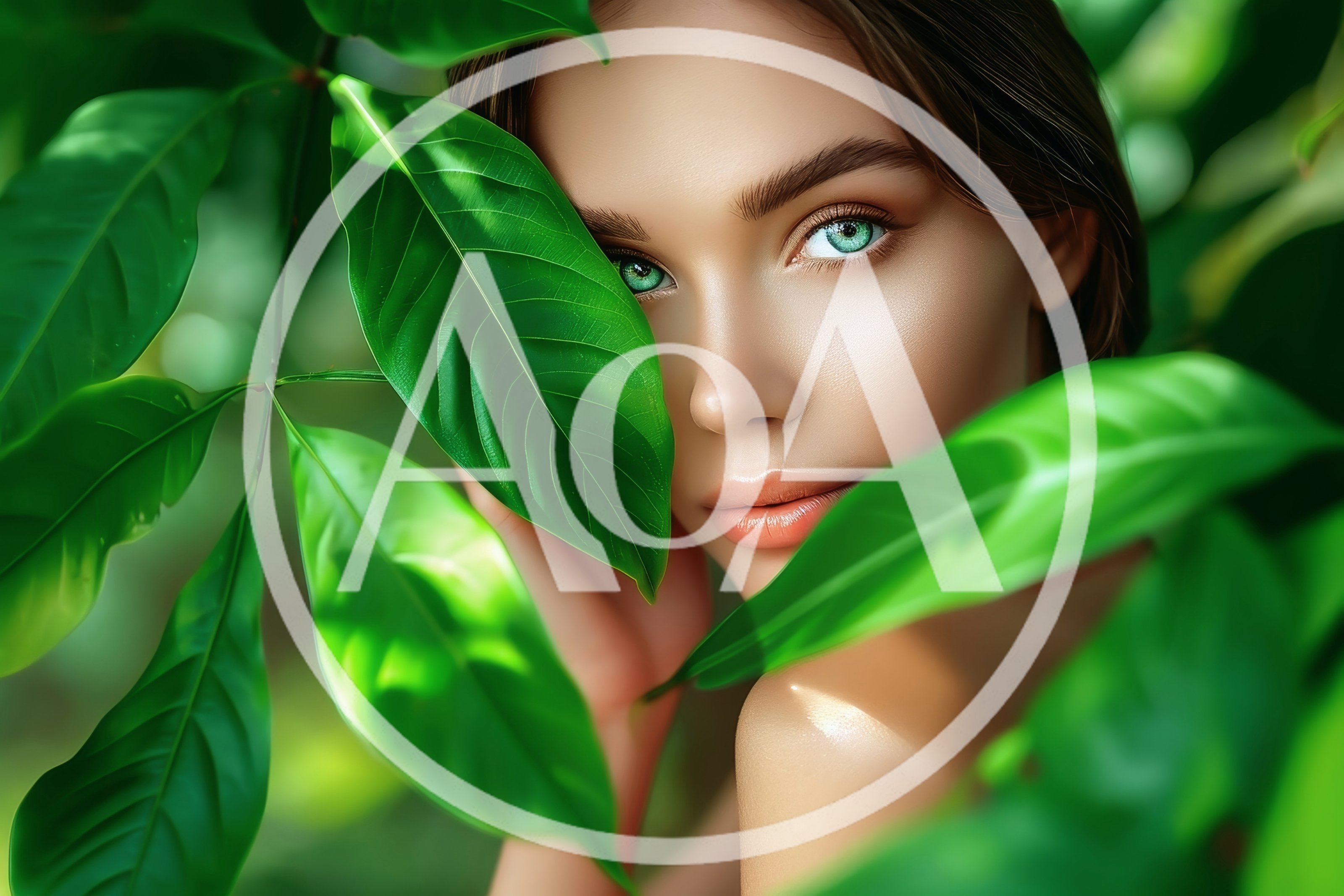 Portrait Of A Beautiful Woman With Green Eyes