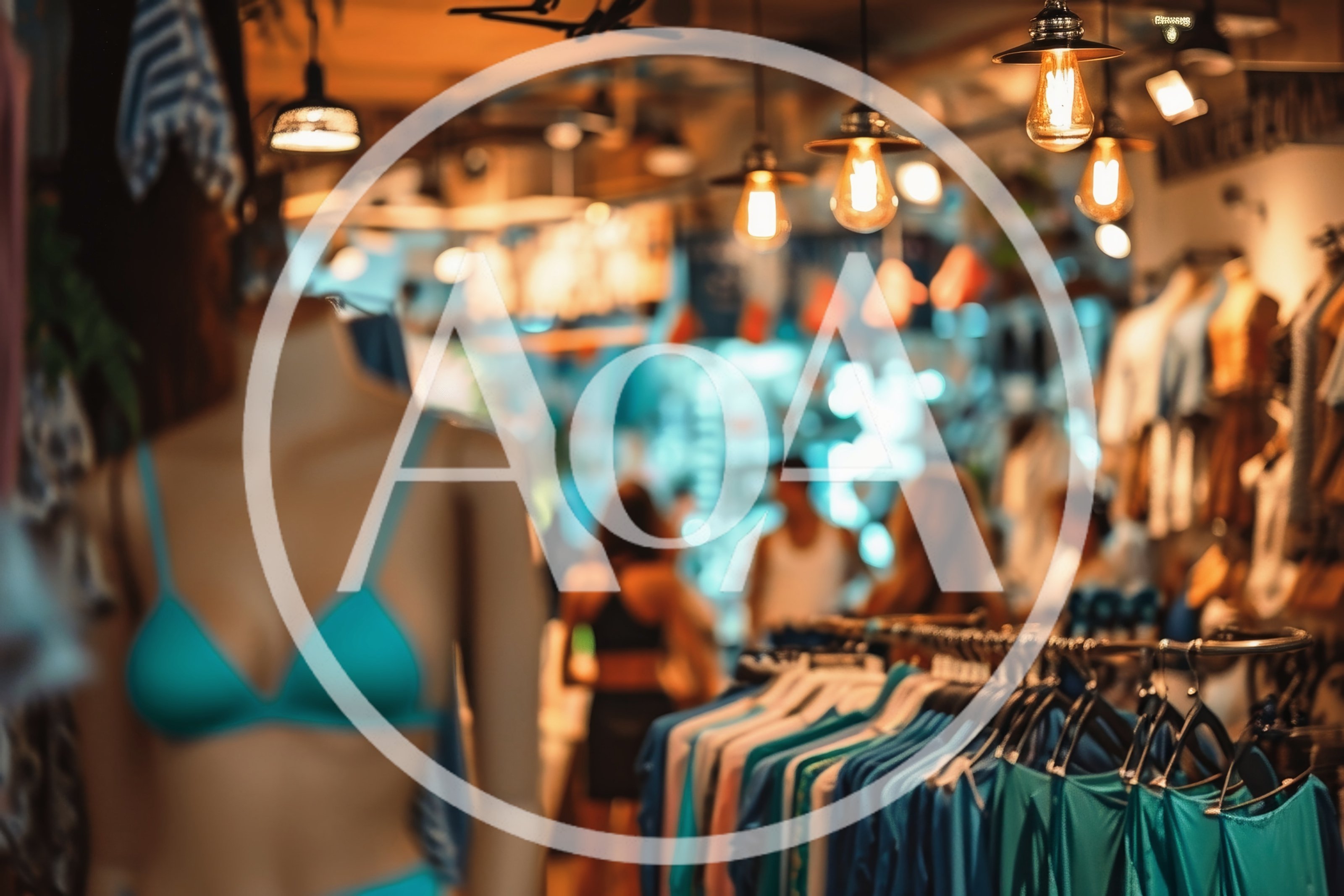 Mannequin Wearing Turquoise Bikini in Clothing Boutique
