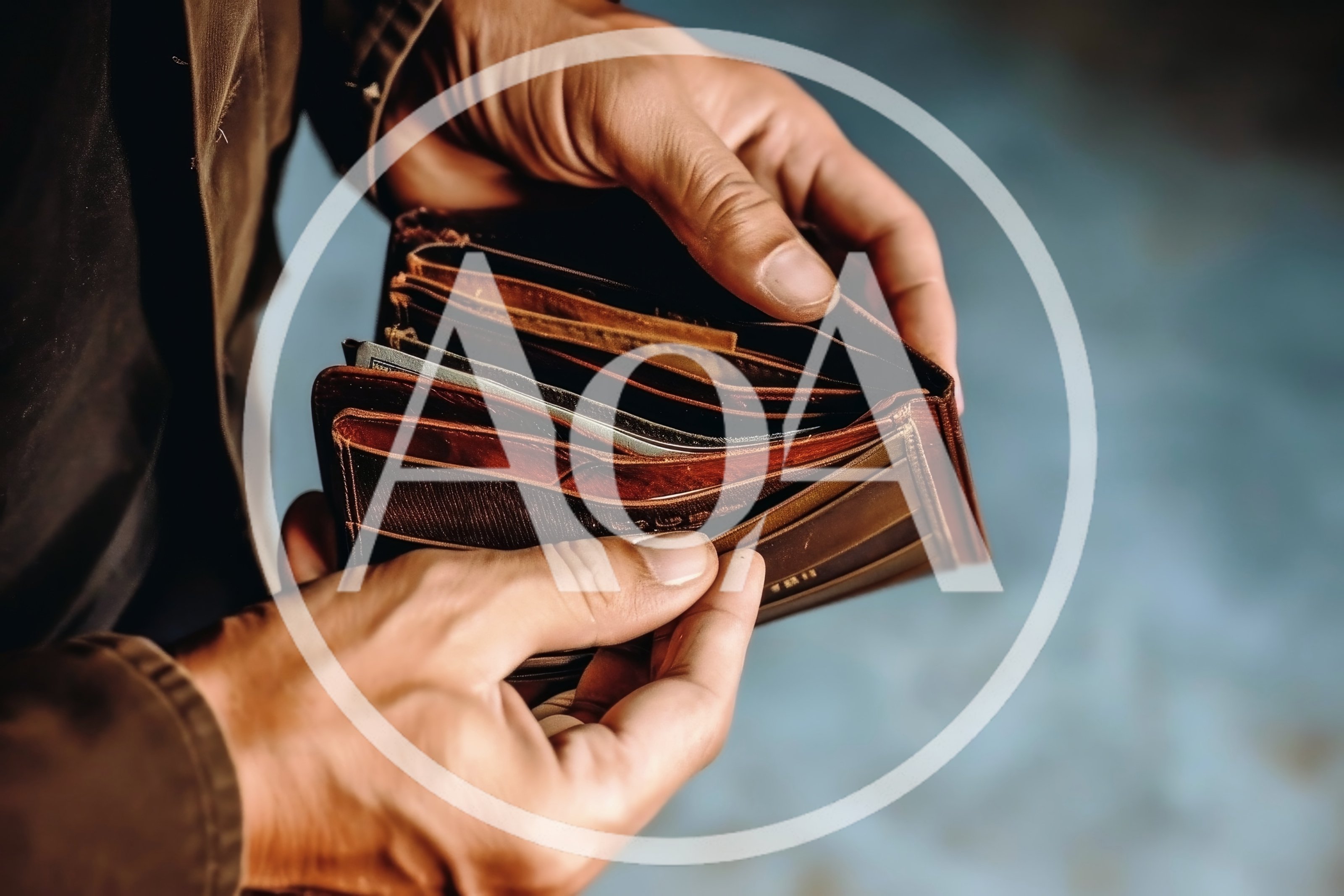 Person Holding An Open Leather Wallet