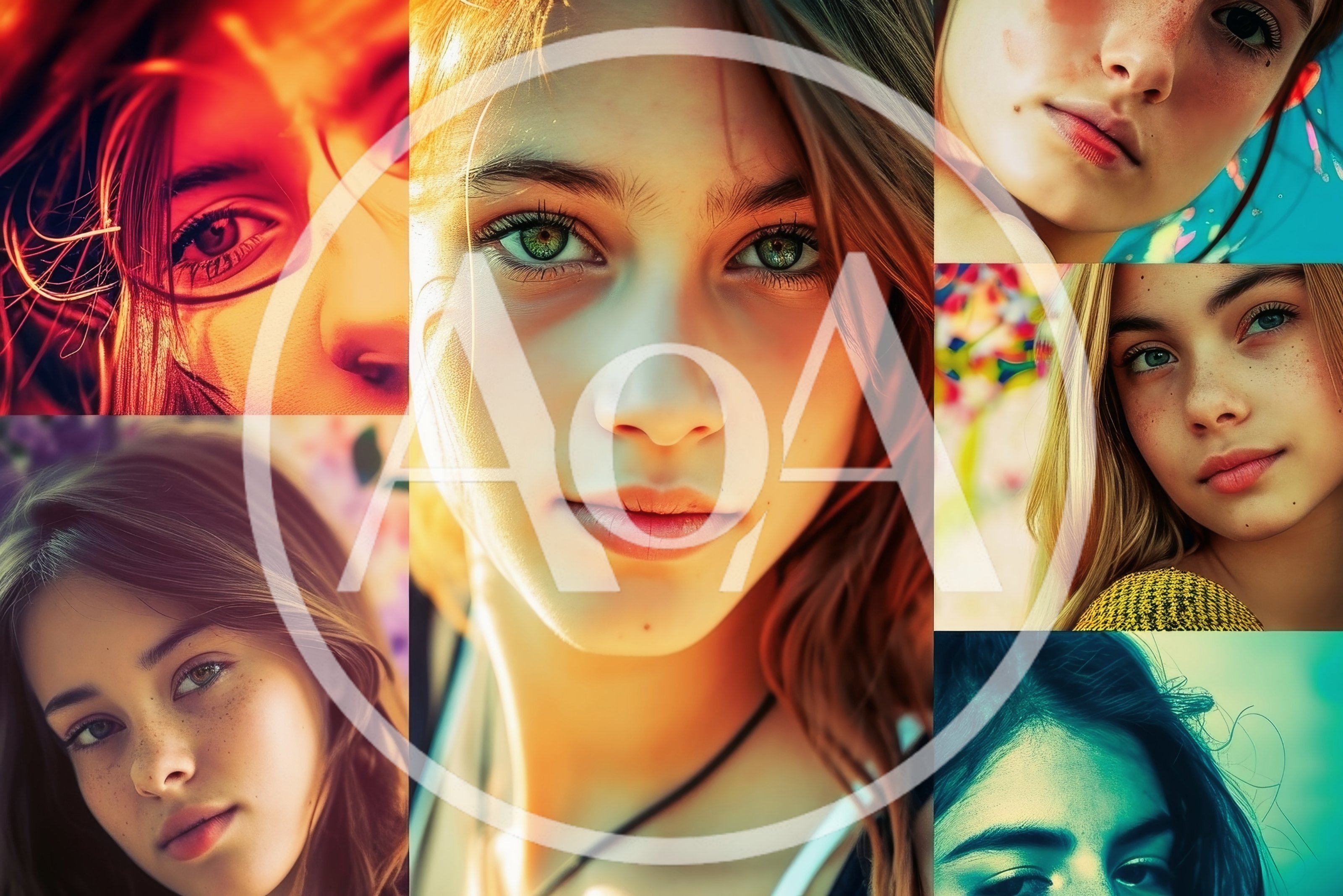 Collage Of Diverse Young Women Portraits