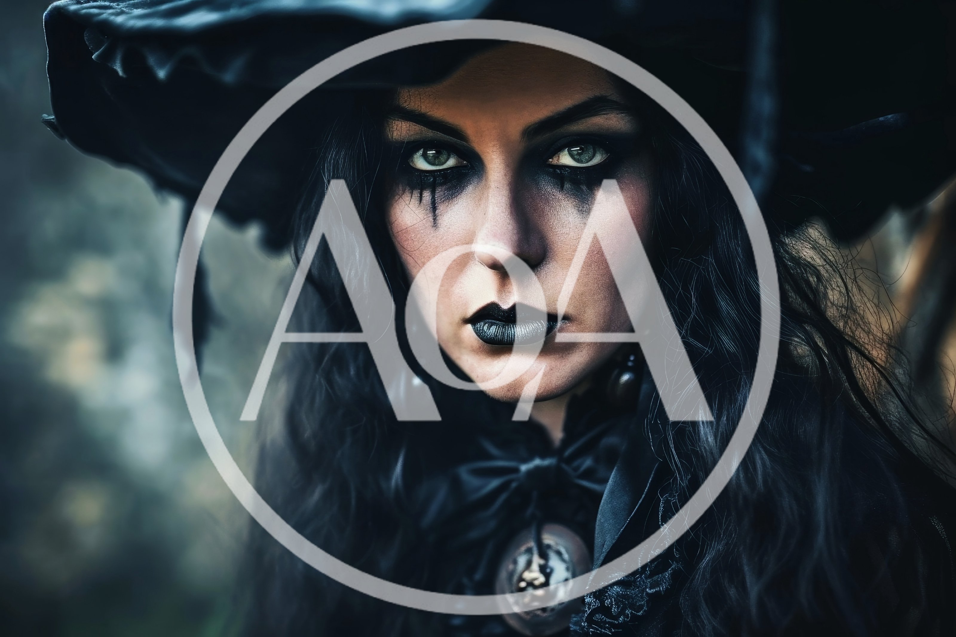 Portrait Of A Gothic Witch In Dark Makeup