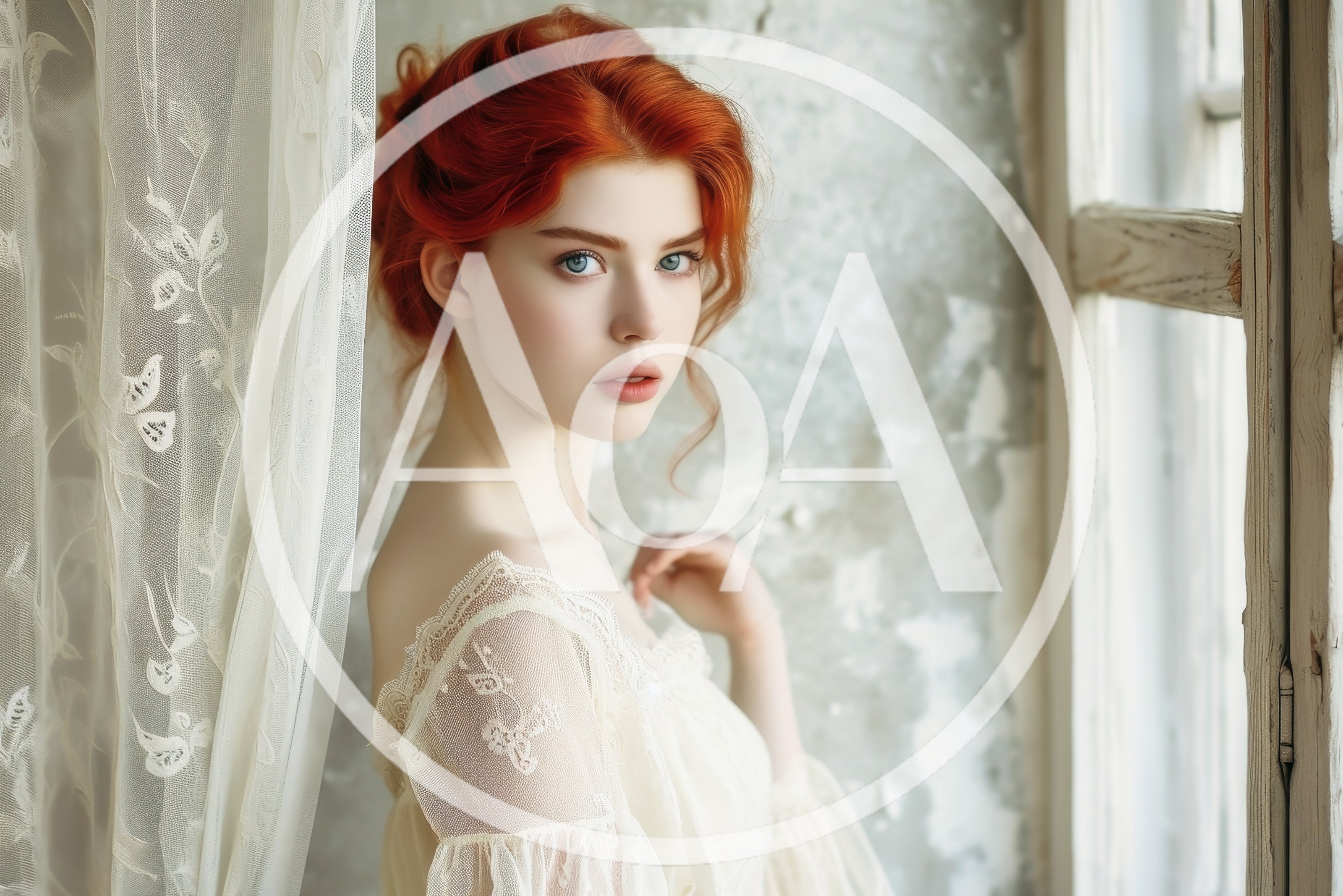 Portrait Of A Young Woman With Red Hair
