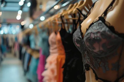 Mannequin Wearing Lingerie In A Clothing Store