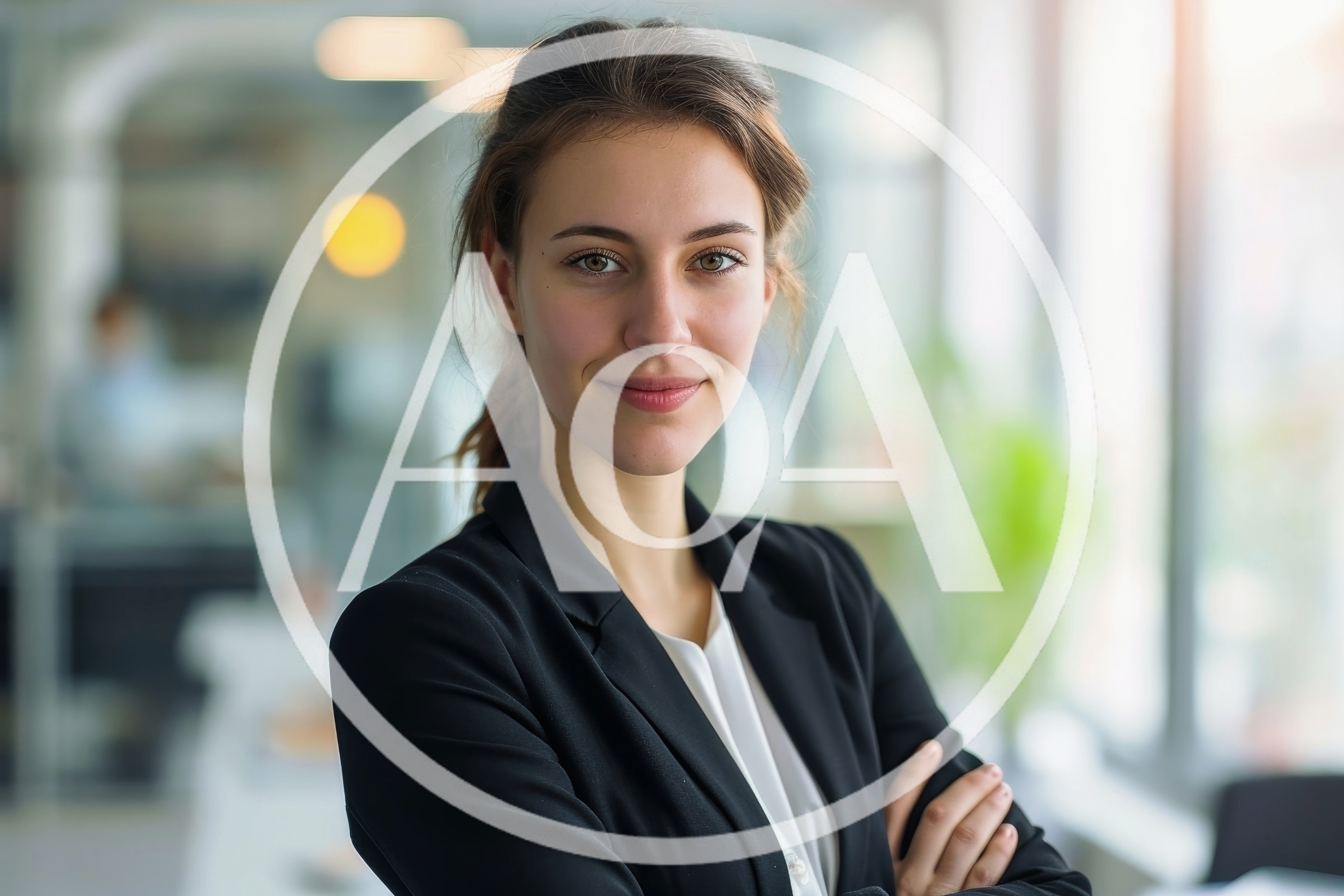 Professional Businesswoman Smiling In A Modern Office Setting