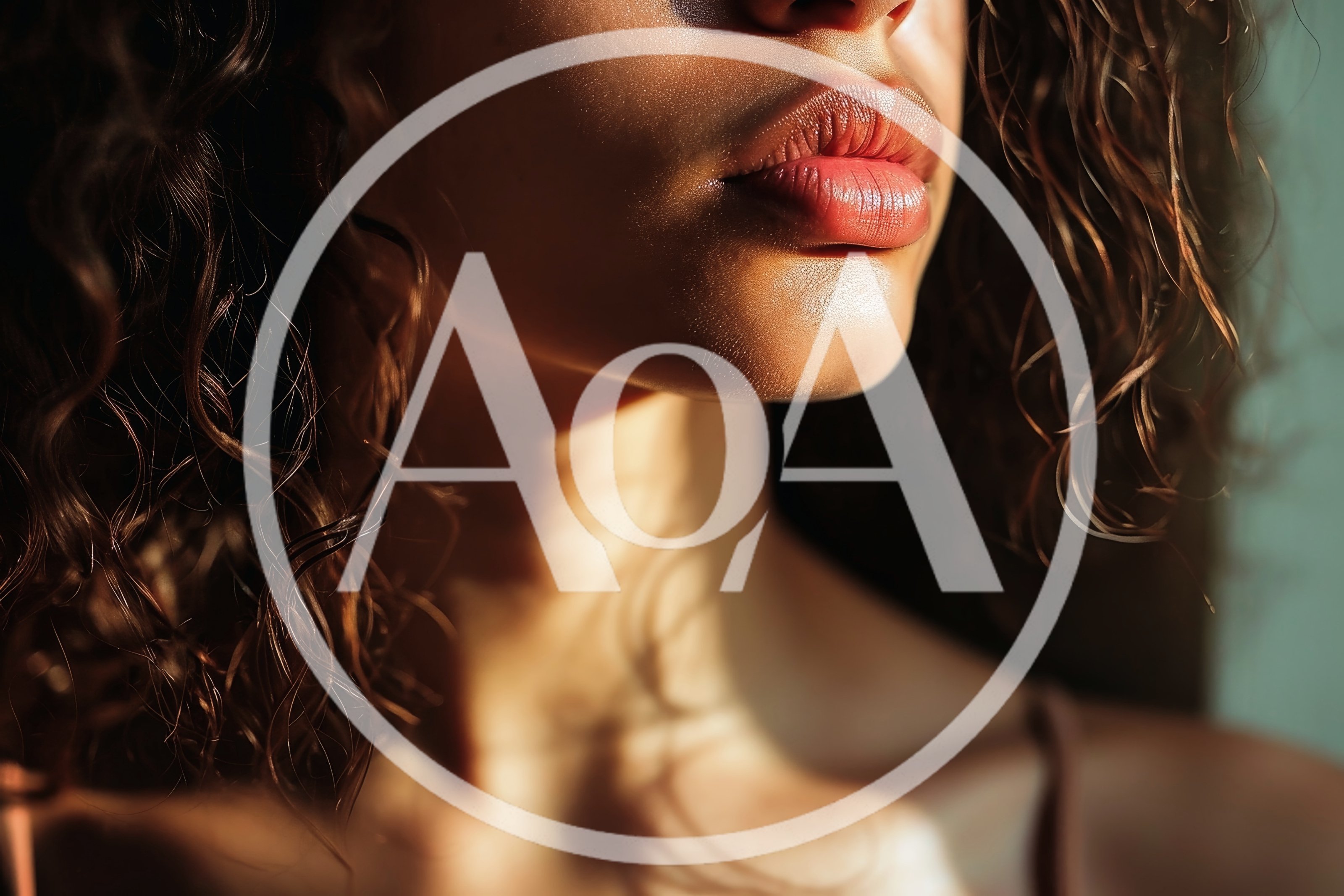 Close Up Portrait Of A Woman With Curly Hair
