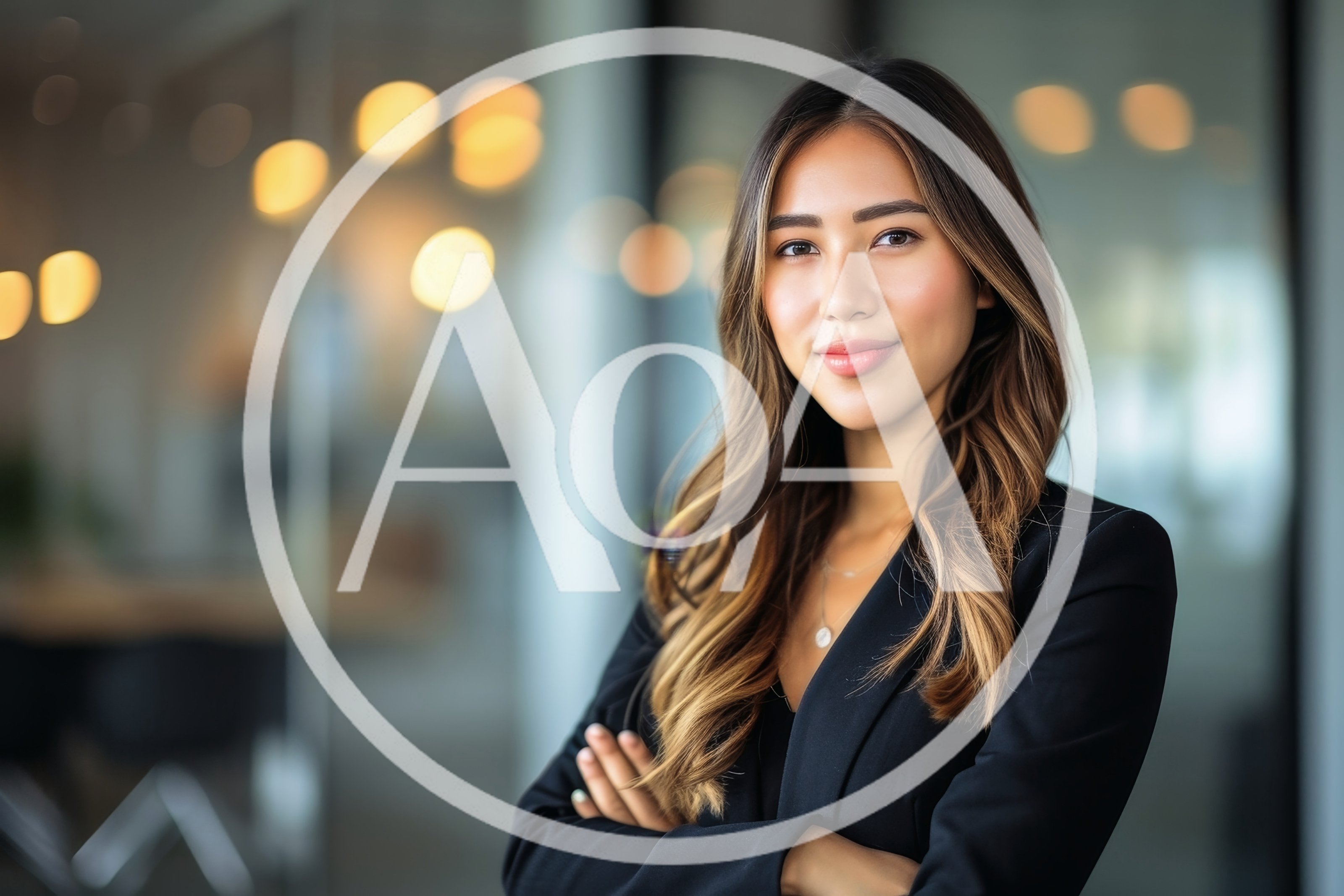 Professional Asian Businesswoman Standing With Arms Crossed