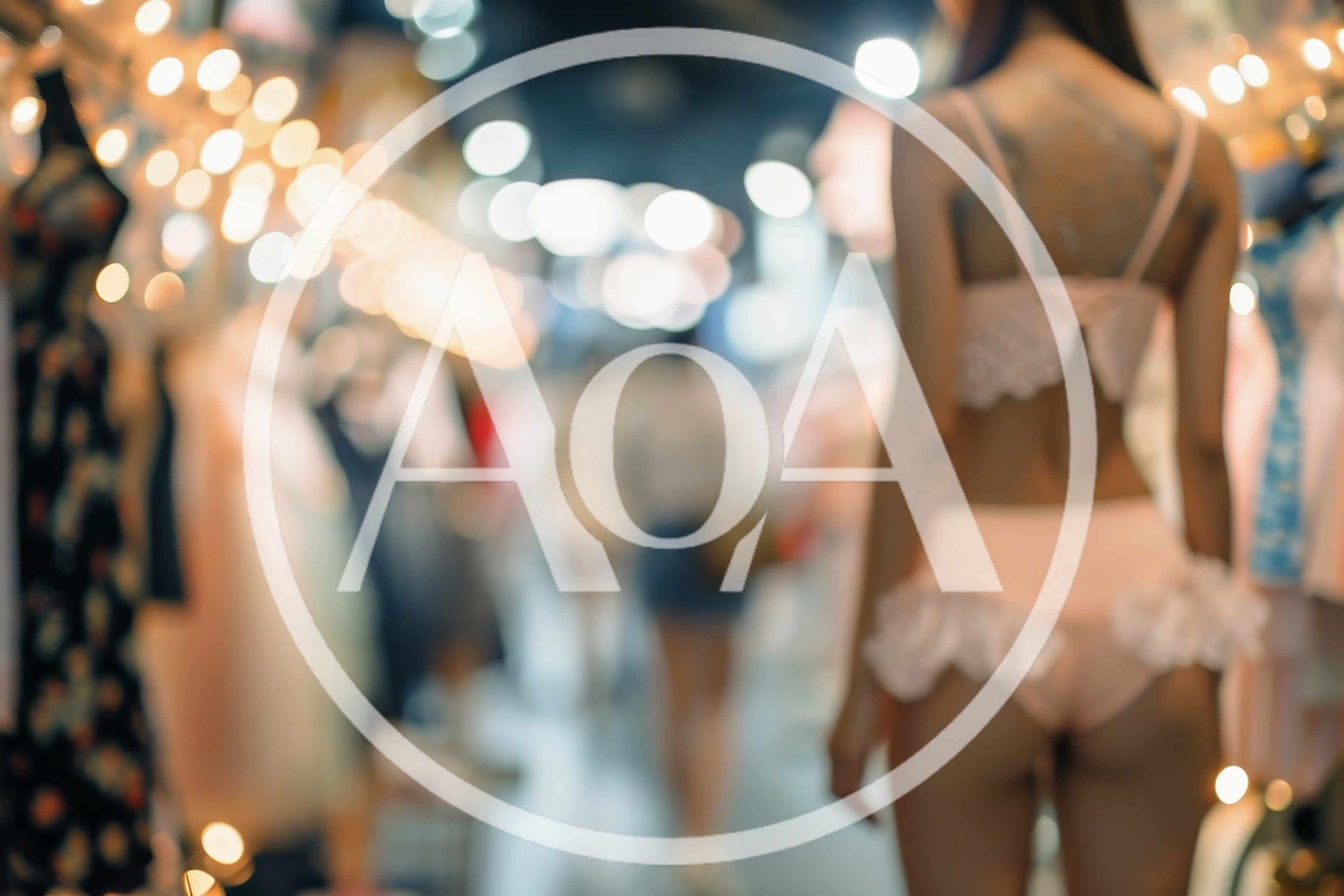 Woman Wearing Lingerie In A Clothing Store