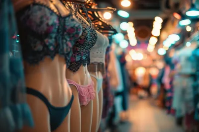 Mannequins Displaying Lingerie In A Clothing Store