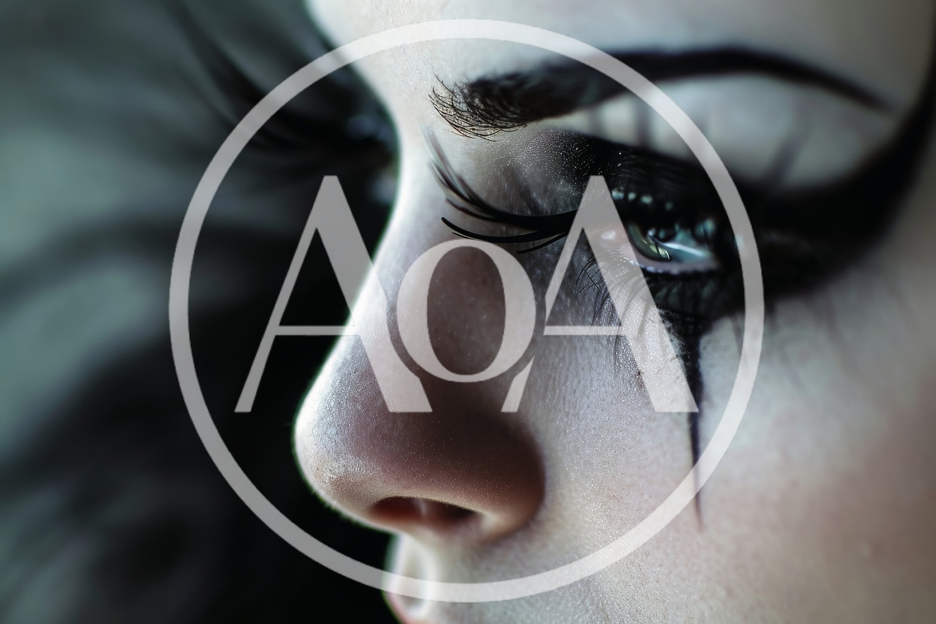 Close Up Portrait Of Woman With Dramatic Gothic Makeup