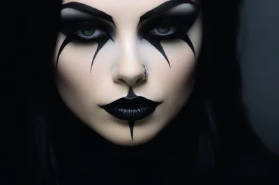Portrait Of A Woman With Gothic Clown Makeup