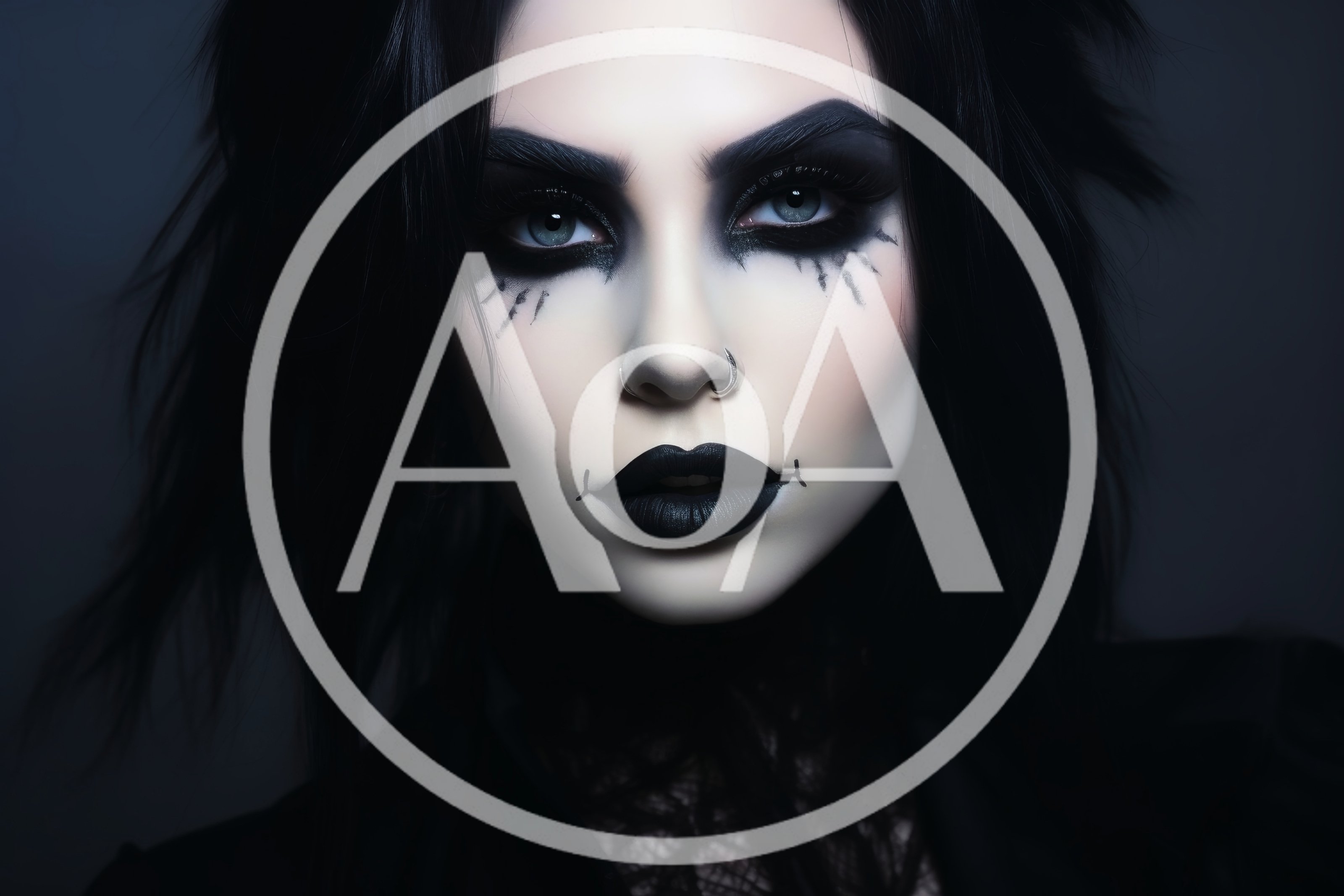 Gothic Woman With Dark Makeup And Piercing