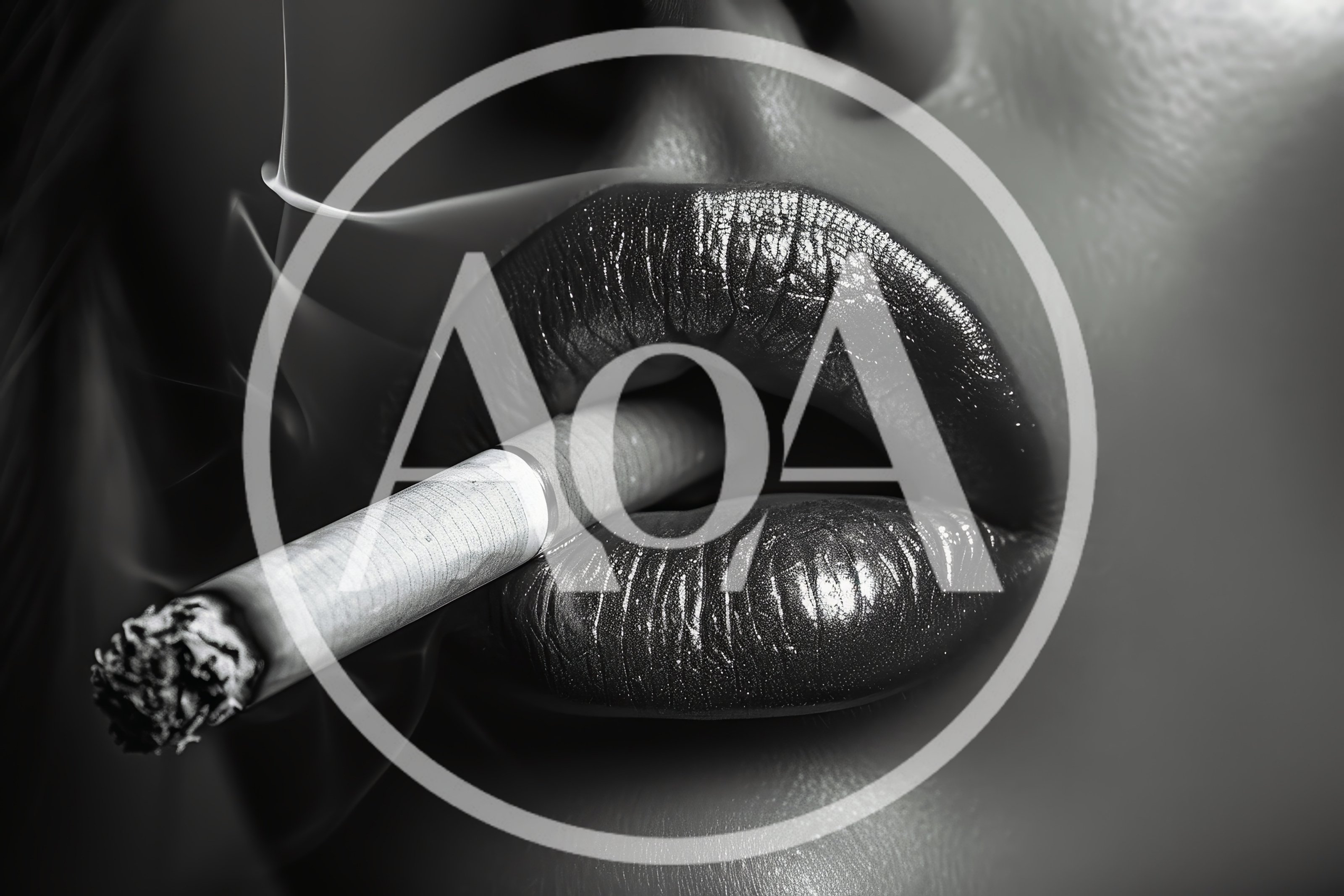 Close Up Of Woman Smoking A Cigarette