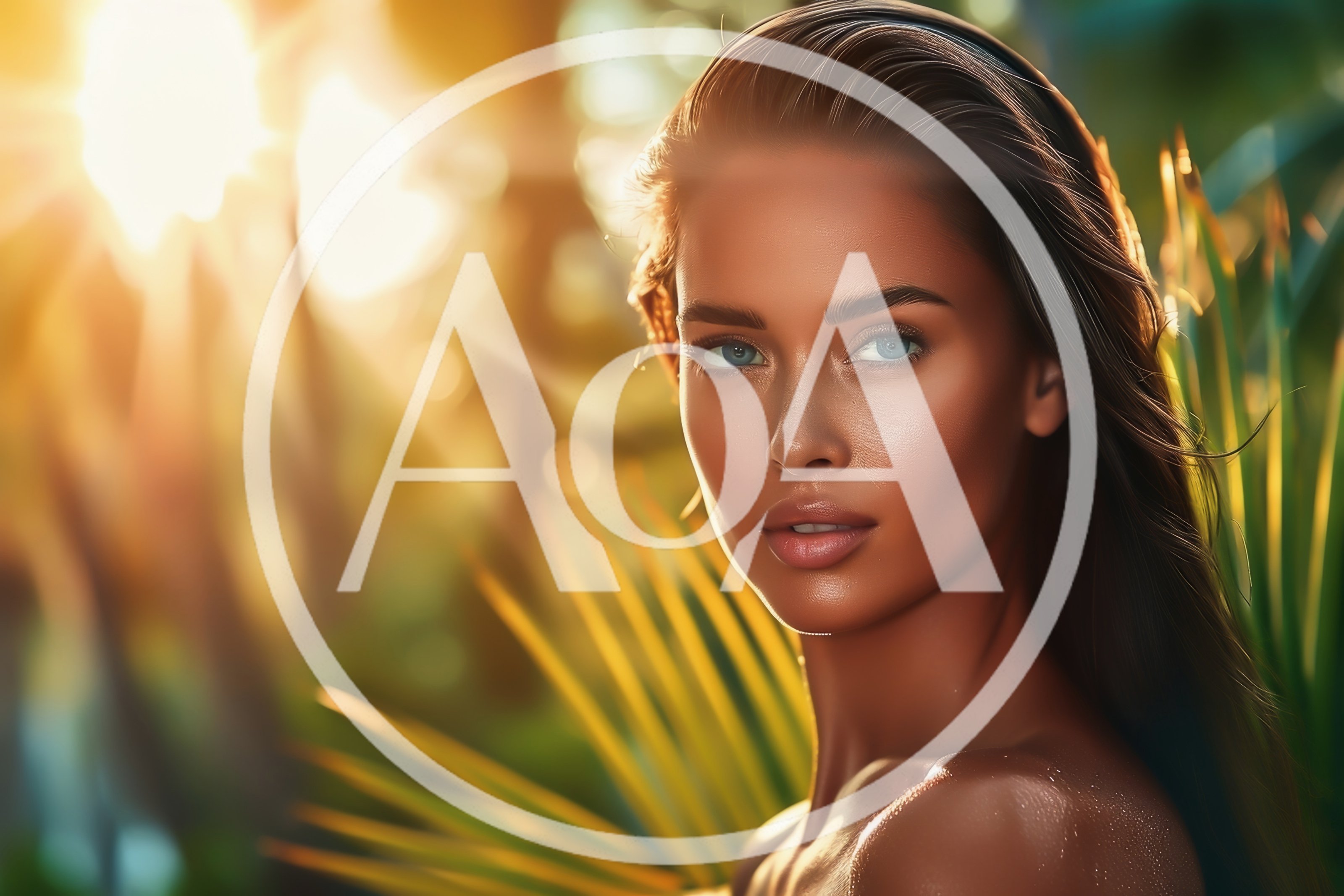 Portrait Of A Beautiful Woman In Tropical Sunlight