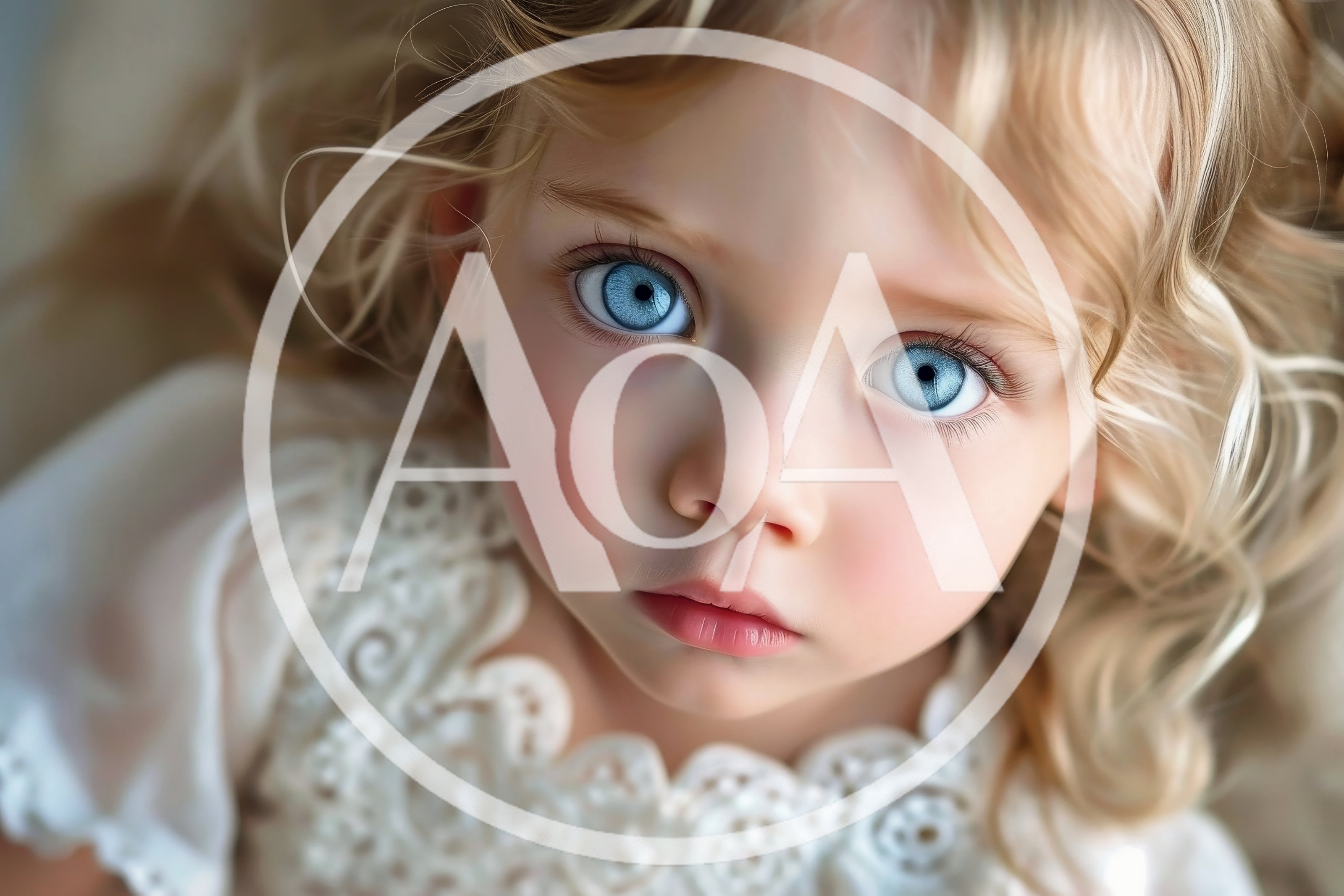 Portrait Of A Young Girl With Bright Blue Eyes
