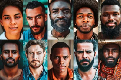Diverse Portraits Of Men And Women From Various Cultures