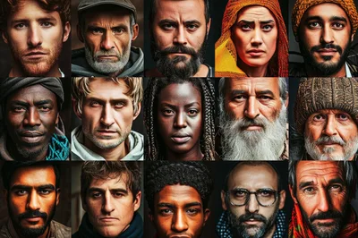 Diverse Portraits Of People From Various Cultures