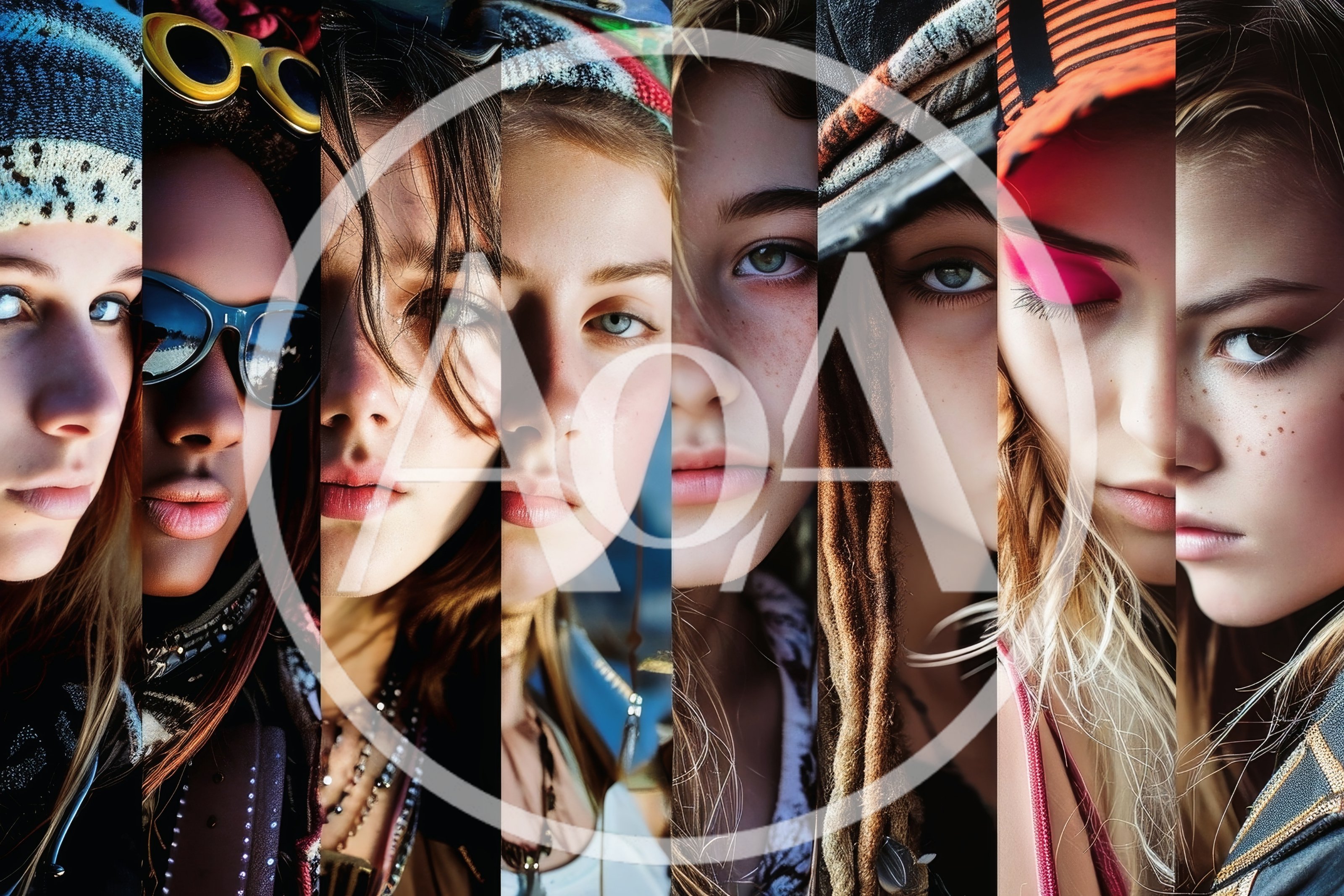 Collage Of Diverse Young Women Portraits