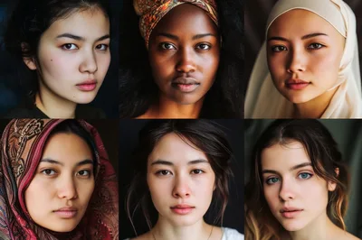Diverse Portraits Of Women From Various Cultural Backgrounds