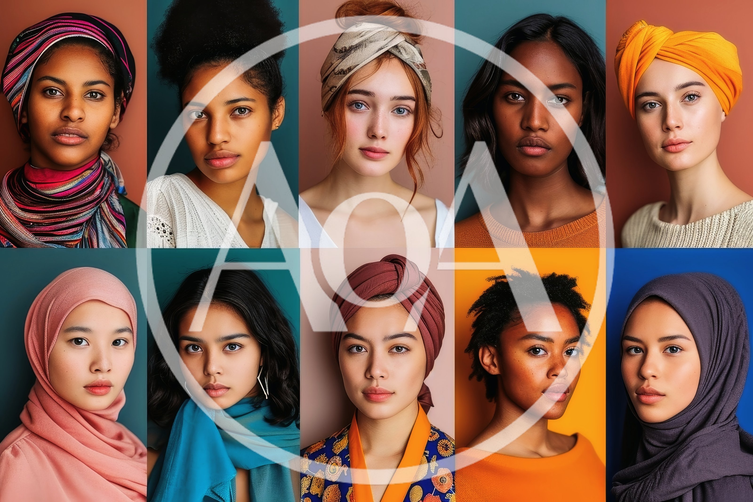 Diverse Women Portraits With Various Headscarves And Styles