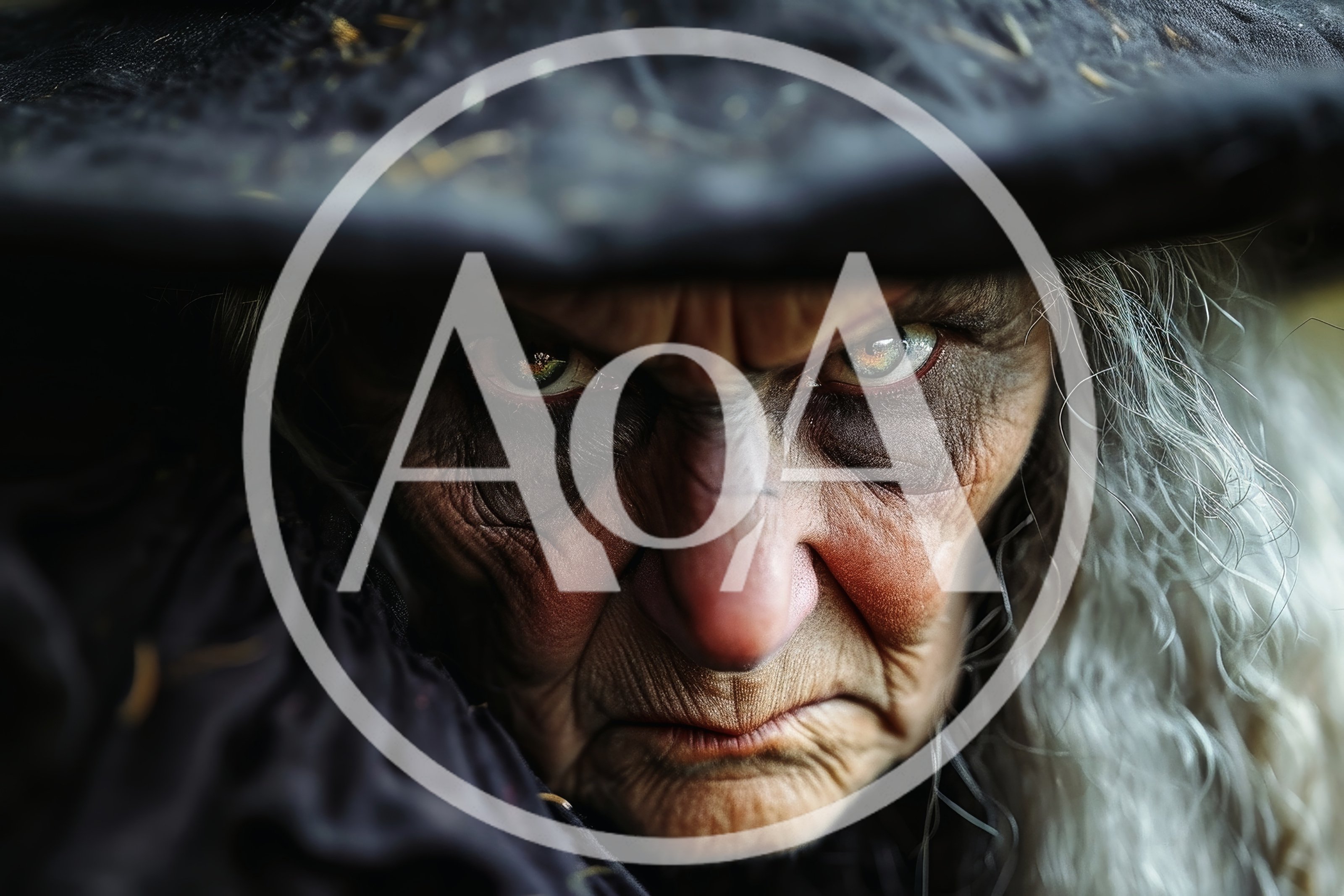 Close Up Portrait Of An Elderly Witch