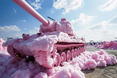 Pink Tank Covered In Cotton Candy Clouds