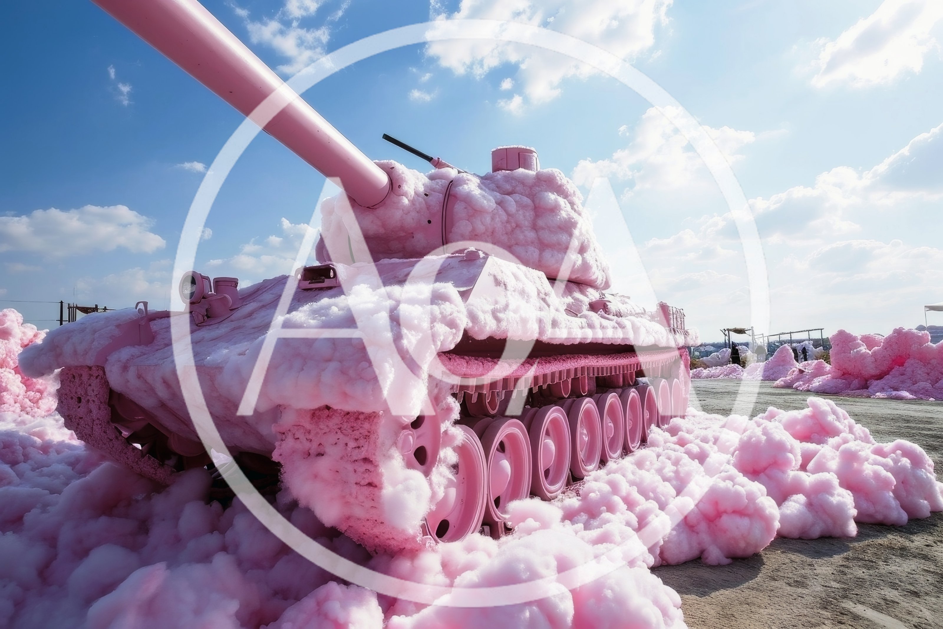 Pink Tank Covered In Cotton Candy Clouds