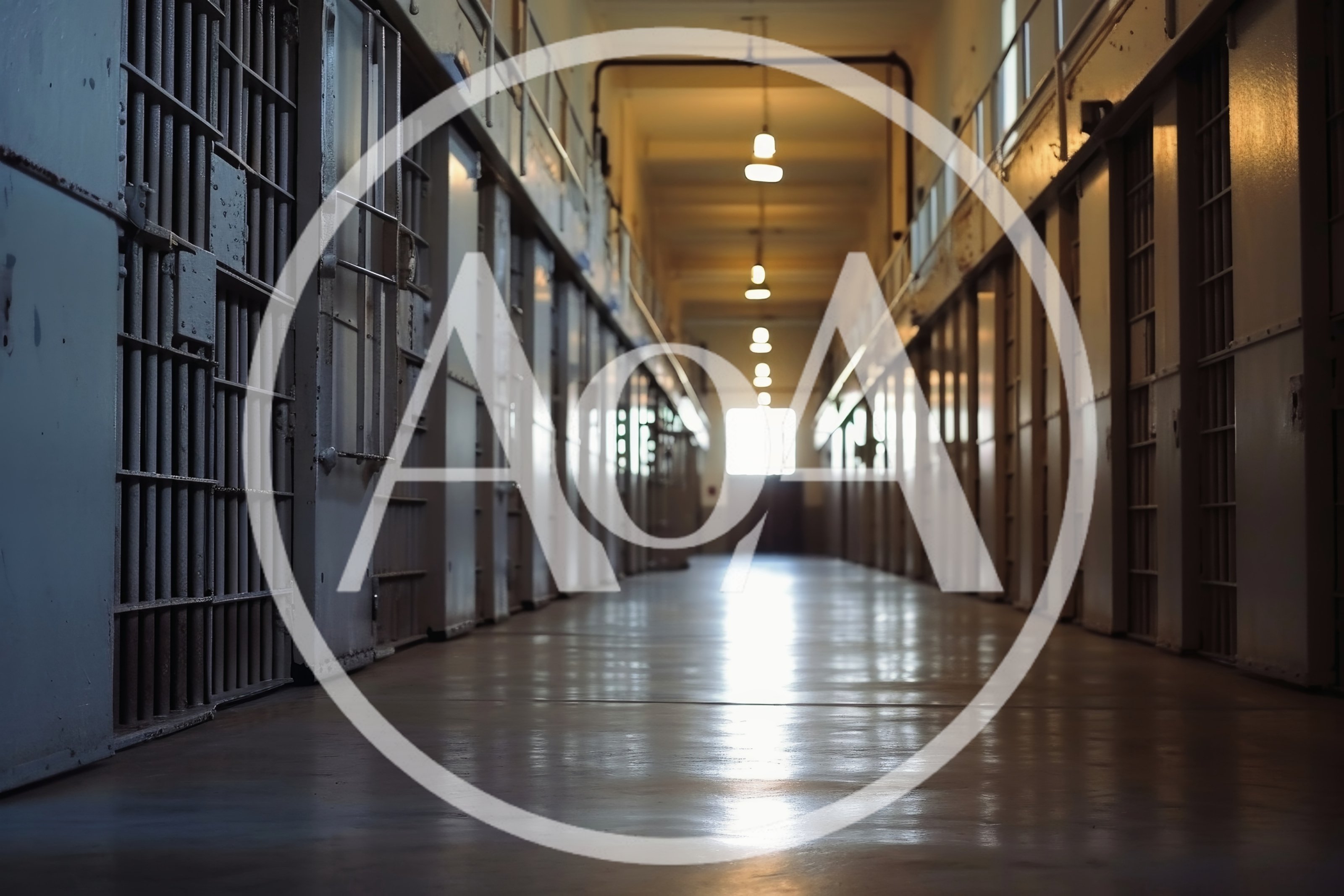 Empty Prison Cell Block Corridor