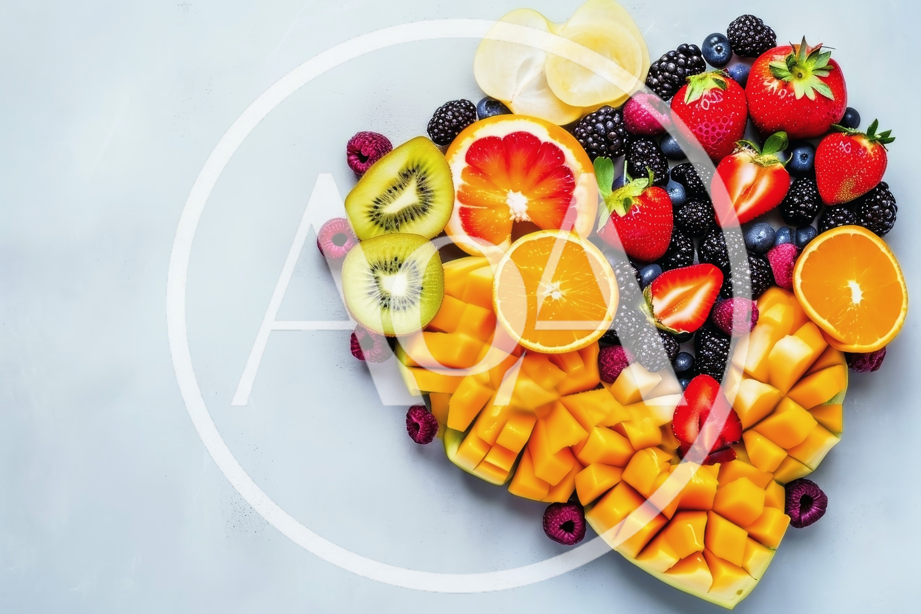Heart Shaped Fruit Platter With Mango And Berries