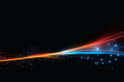 Abstract Glowing Light Waves With Floating Particles