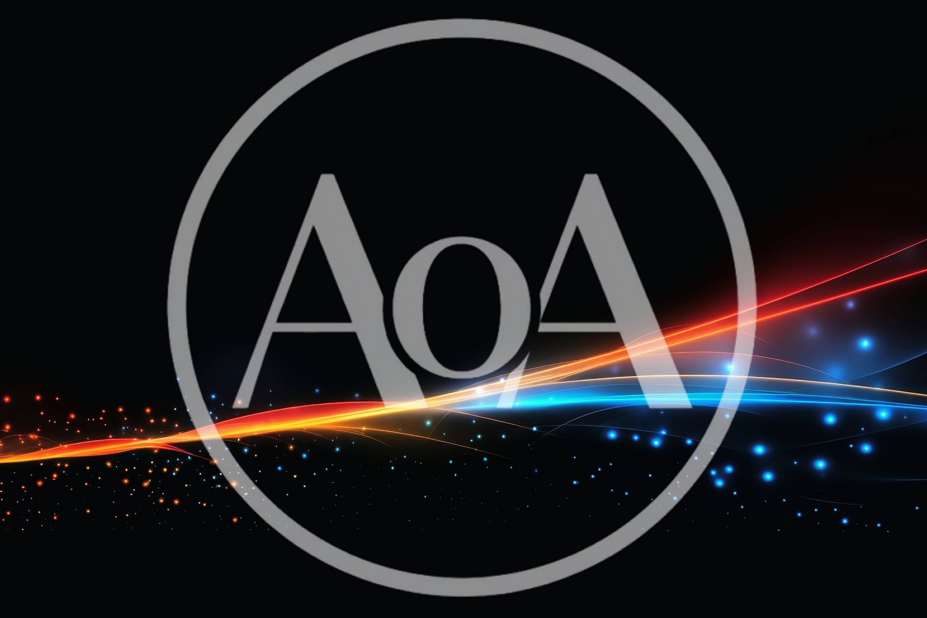 Abstract Glowing Light Waves With Floating Particles