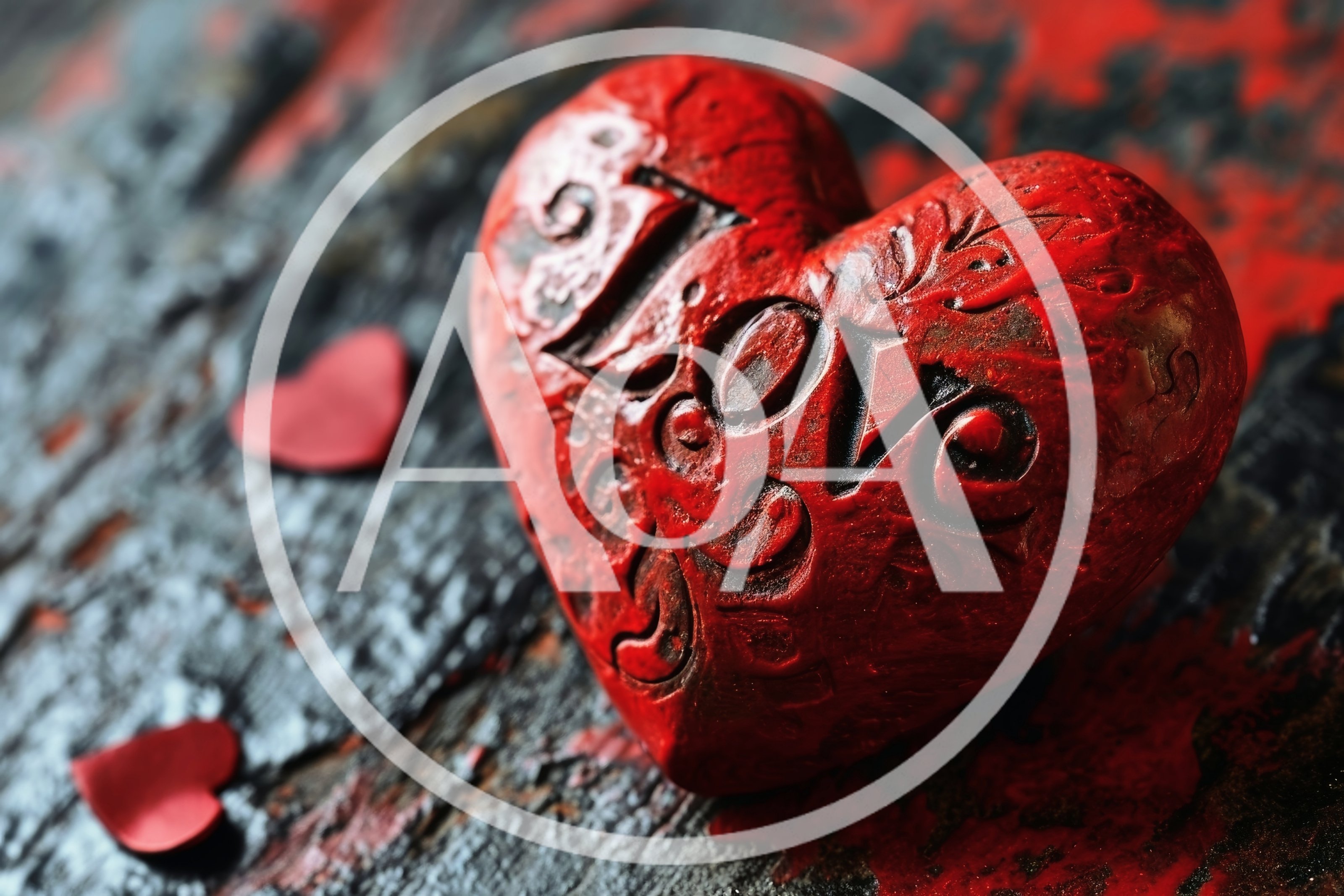 Red Heart Sculpture With Love Engraving
