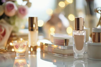 Luxury Cosmetic Products On A Vanity Table