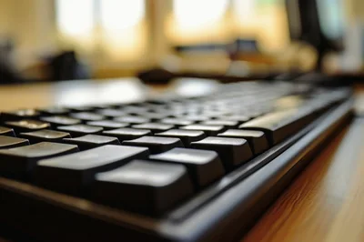 Close Up Of A Black Computer Keyboard