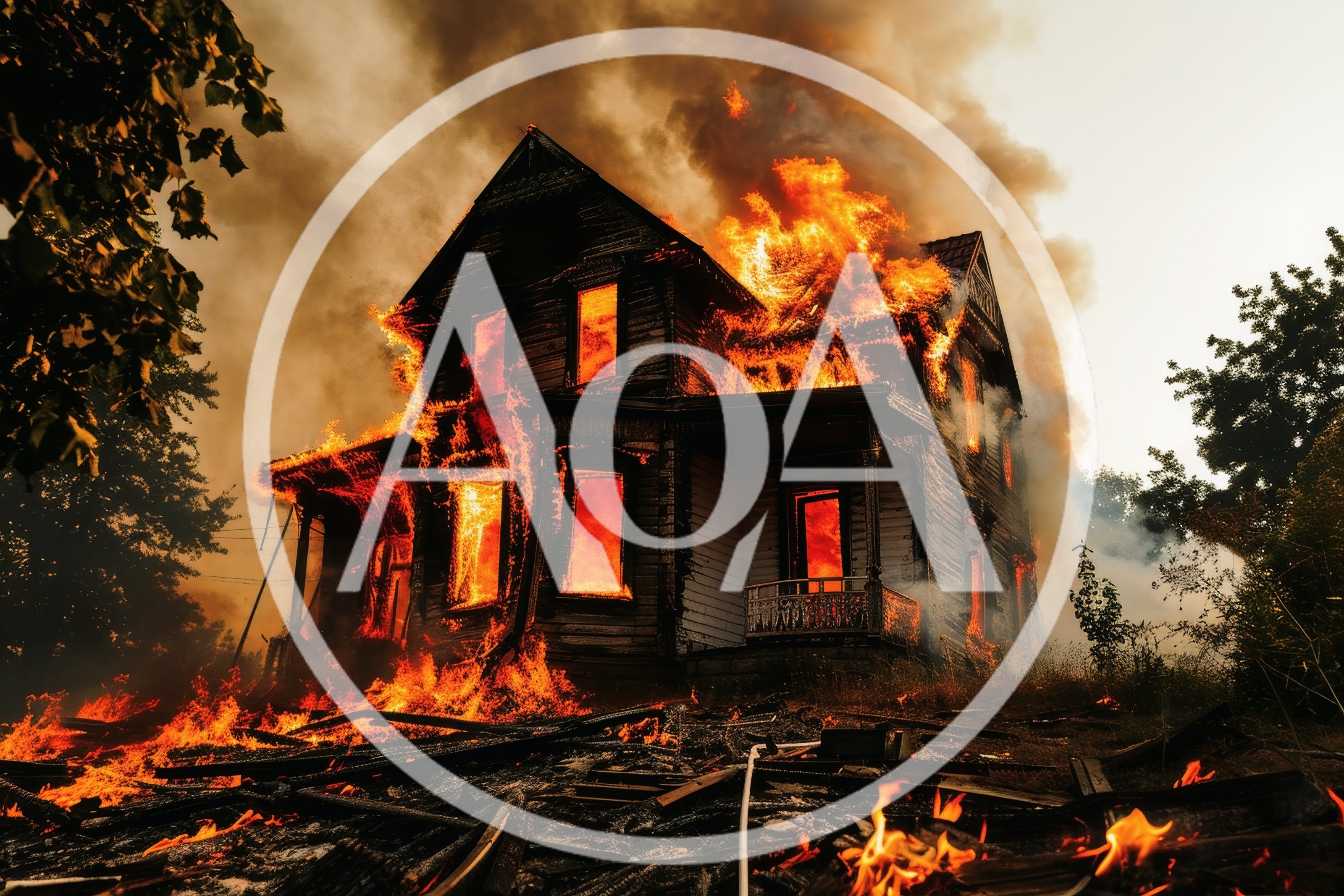Old Victorian House Engulfed In Intense Fire