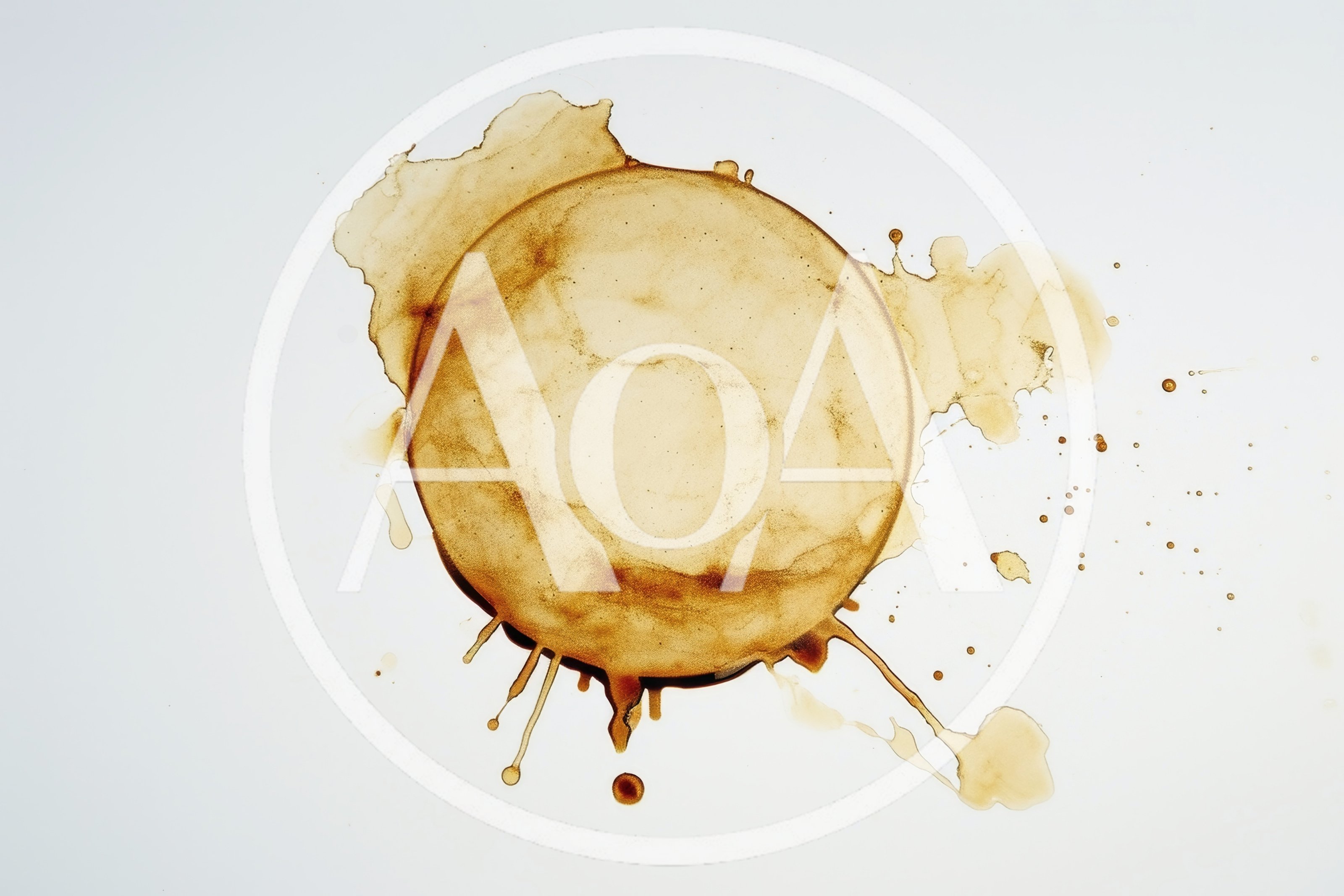 Coffee Cup Ring Stain On White Background