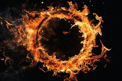 Fiery Ring Of Intense Burning Flames