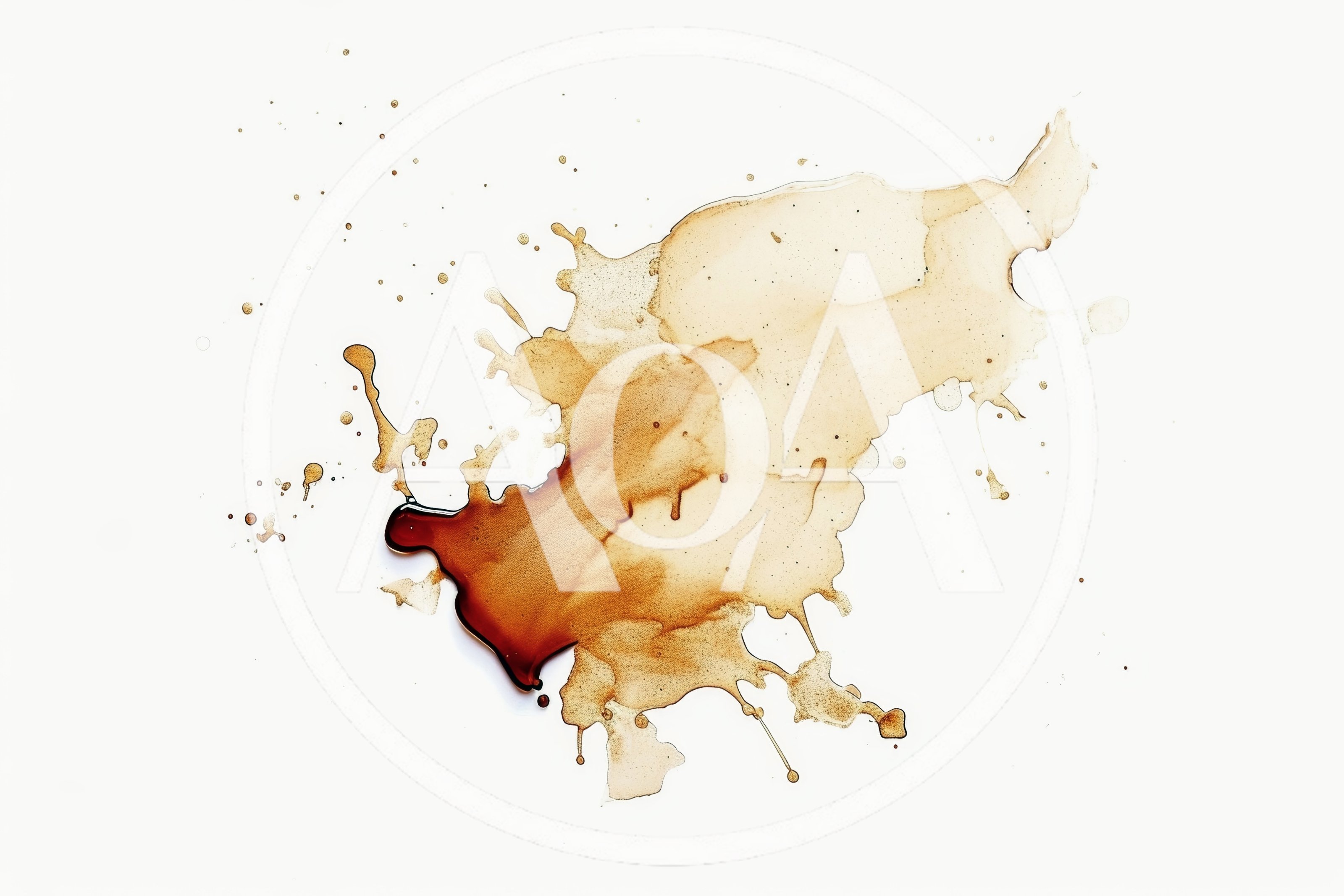 Coffee Stain Splatter On White Background