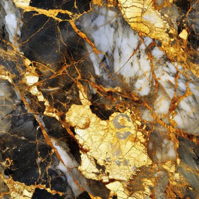 Luxury Black And White Marble Texture With Gold Veins