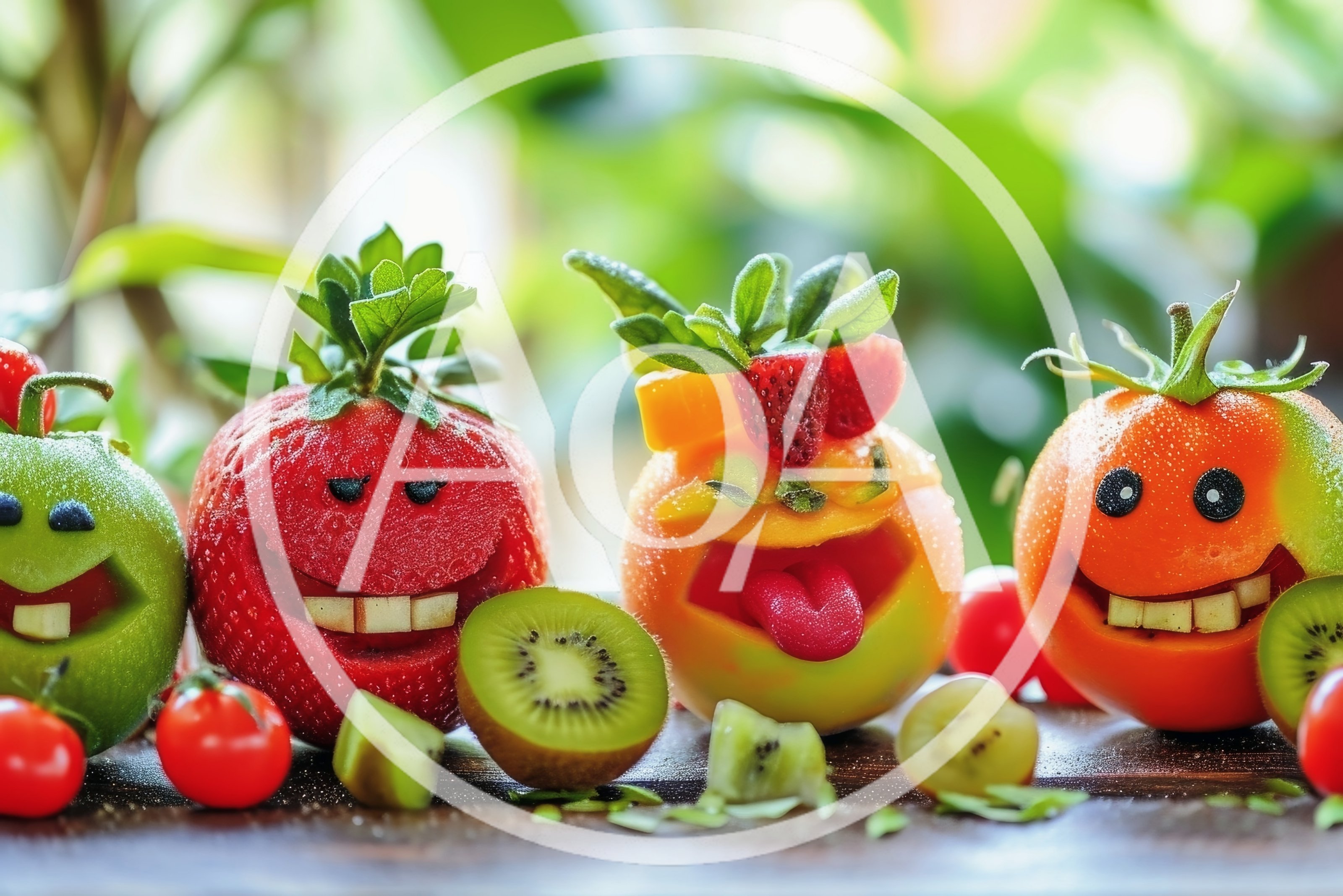 Creative Fruit and Vegetable Characters with Funny Faces