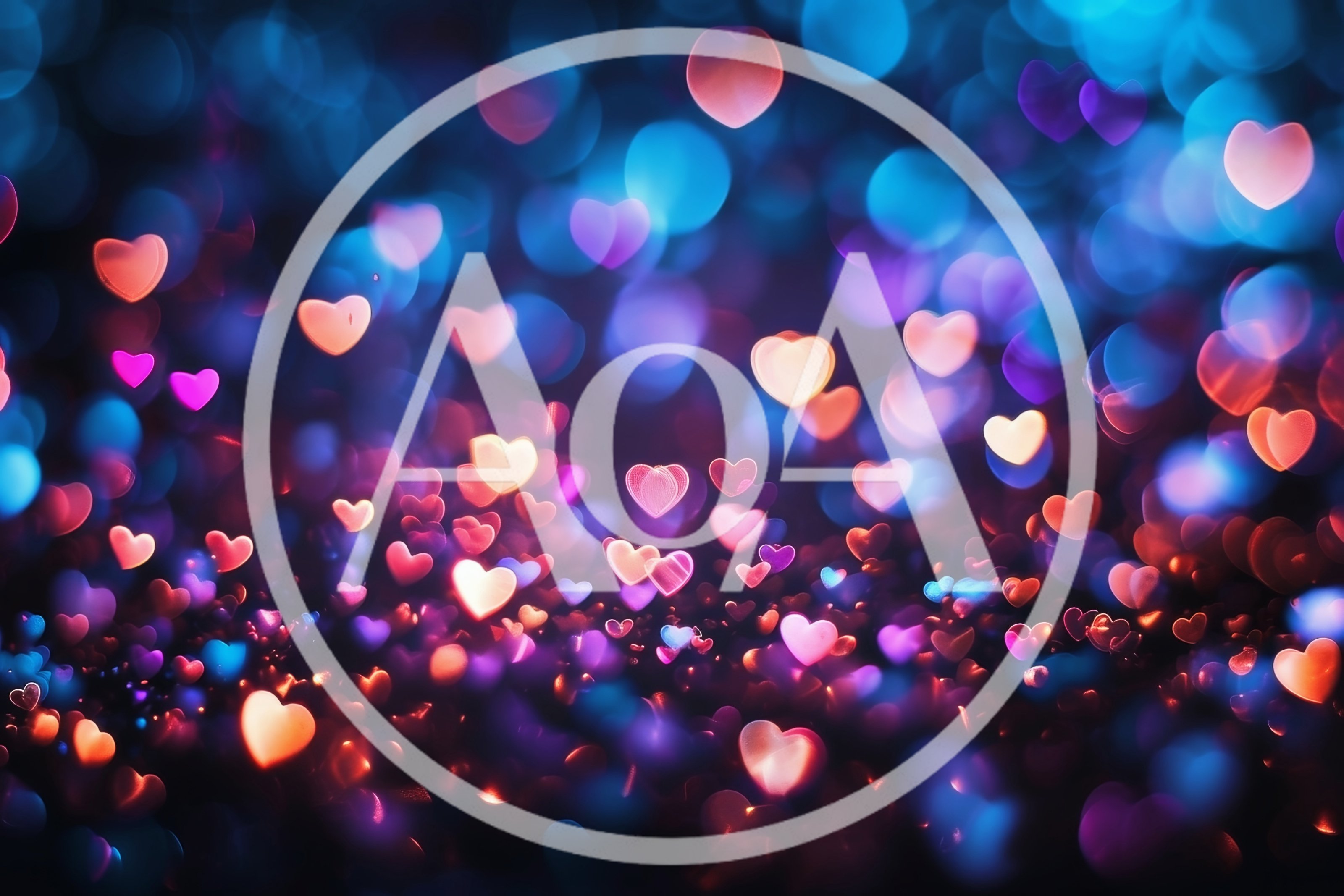 Abstract Background With Glowing Heart Shaped Bokeh Lights